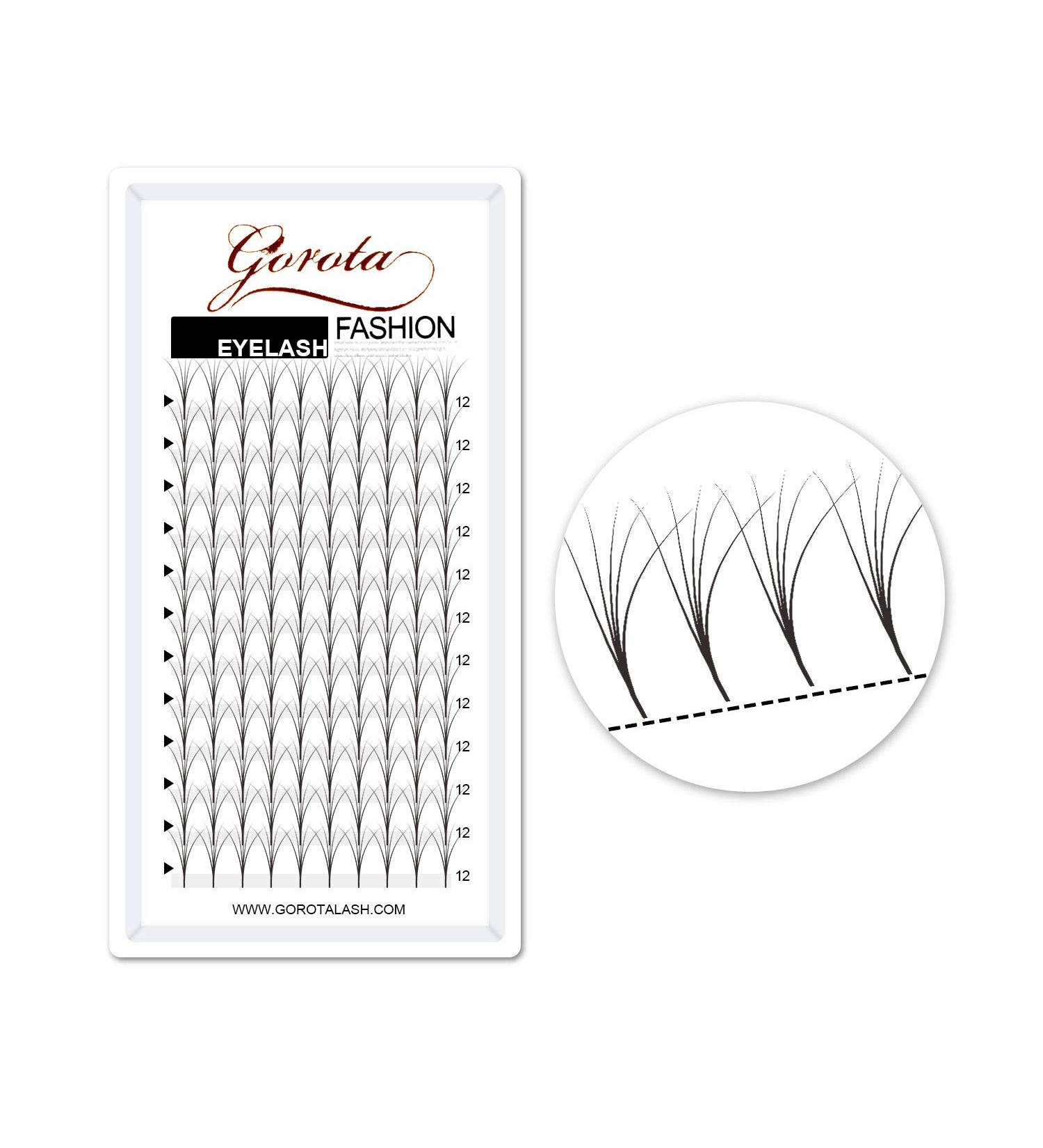 Gorota 5D-C-0.07 Heat Bonded Premade Fans 8-15mm for Russian Volume Lash Extensions - 8mm Length - Buy Online on SooperMarket.com