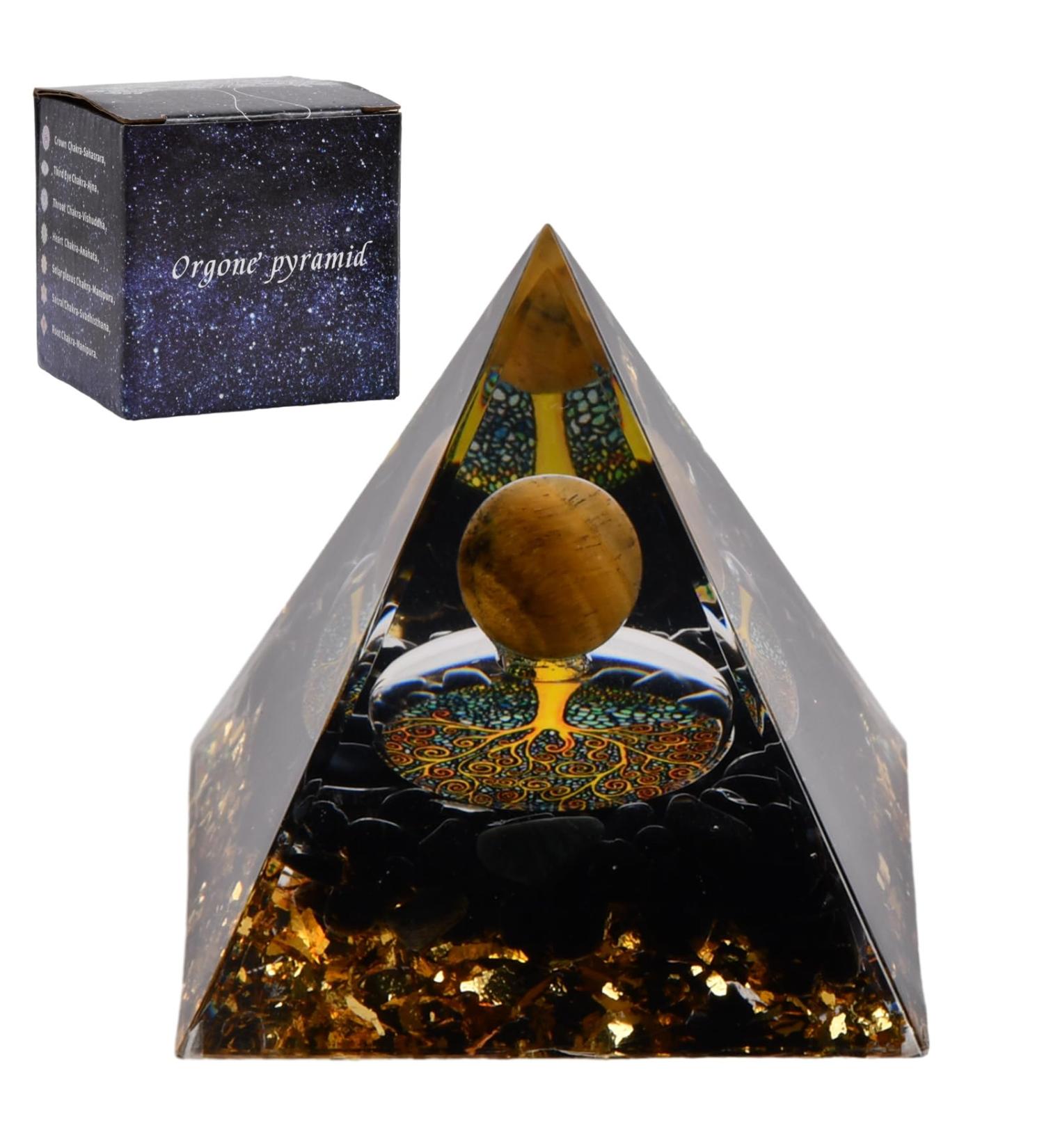 Kioiner Crystal Pyramid 5cm Orgone Pyramid Positive Energy Collection Wealth Lucky Pyramid for Women Girls Yoga Meditation Healing Home Decoration (A) - Buy Online on SooperMarket.com