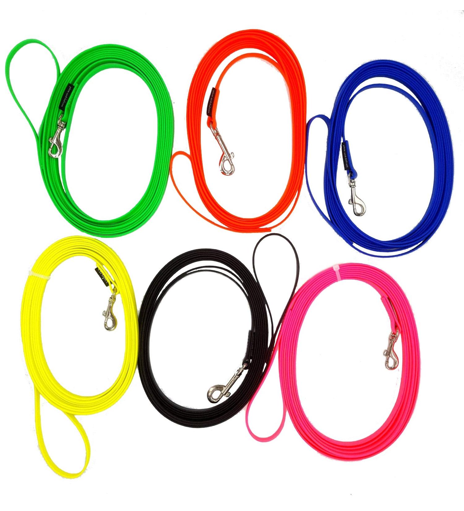 Elropet Dogeline Biothane tow leash Training line track leash (2m without hand loop neonorange 9mm) 2m without hand loop neonorange 9mm