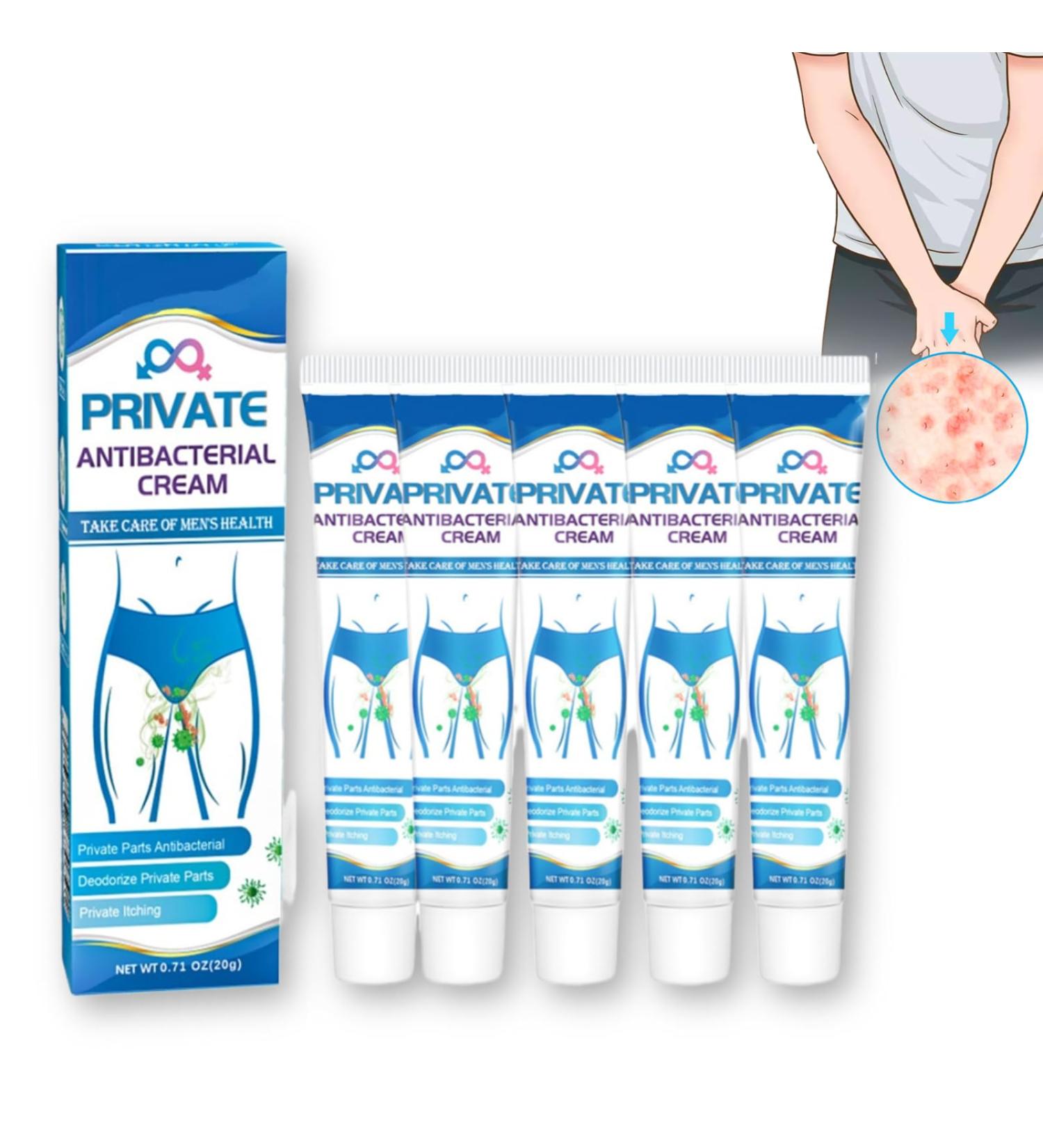 Antibacterial Cream 20g - Fast Relief for Itching, Burning, and Cracking - External Use Body Cream for Men (5Pcs) - Buy Online on SooperMarket.com