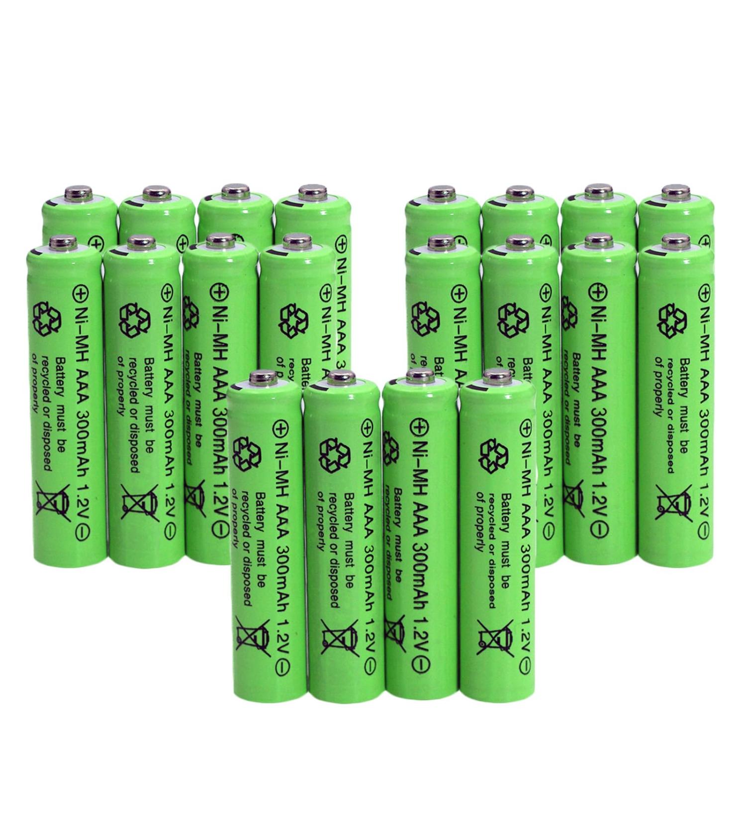 20 Packs 1.2V AAA 300mAh Ni-MH Rechargeable Batteries for Solar Lights Outdoor Garden Solar Light Lamp - Buy Online on SooperMarket.com