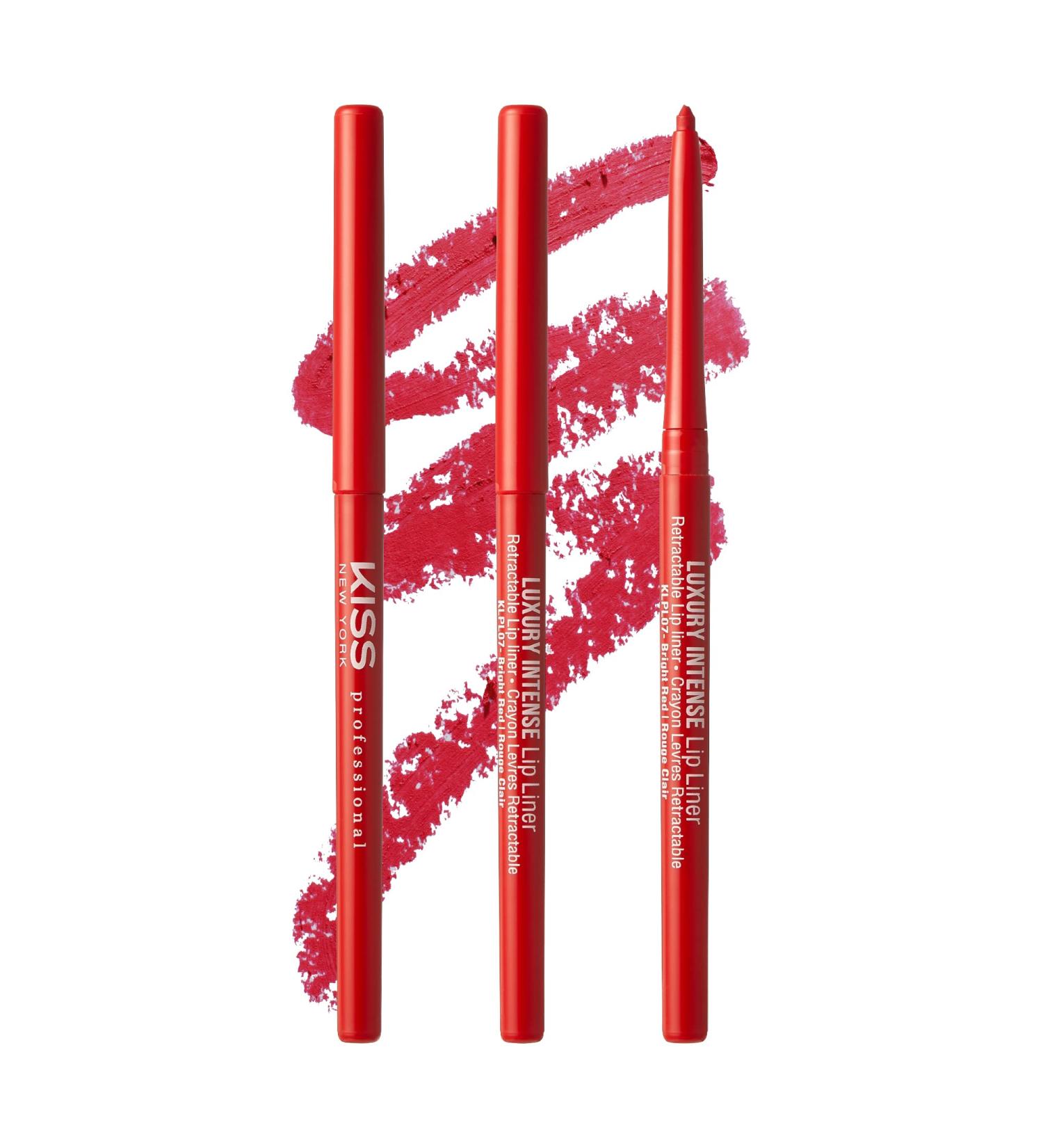 KISS New York Luxury Intense Lip Liner 3PCS Set - Long-Lasting & Creamy Retractable Lip Liner in Bright Red - Easy to Use Formula for Lasting Color - Buy Online on SooperMarket.com