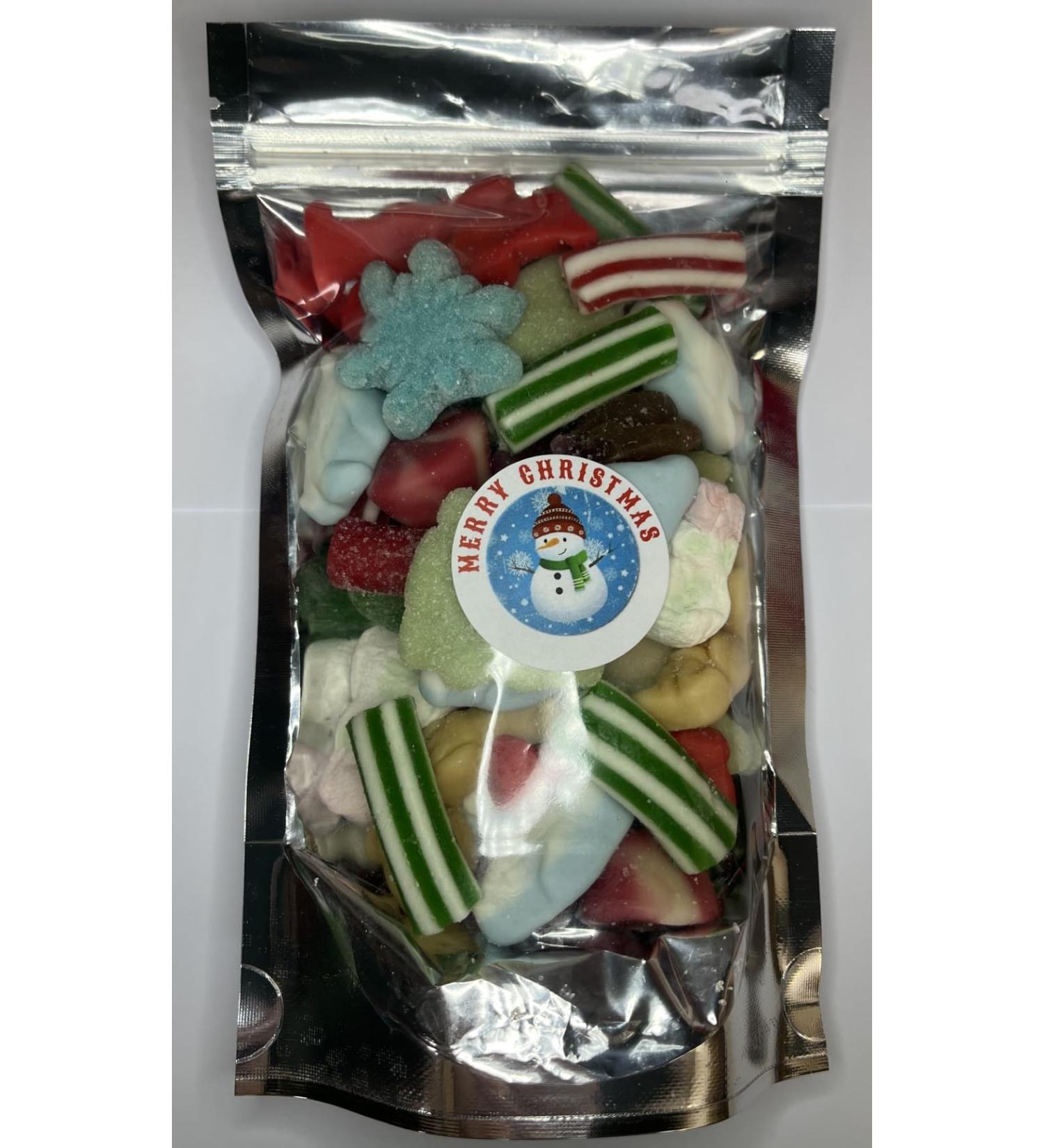 Merry Christmas Snowman Gummy Sweet Pick N Mix Gift Pouch Present 200g - Buy Online on SooperMarket.com