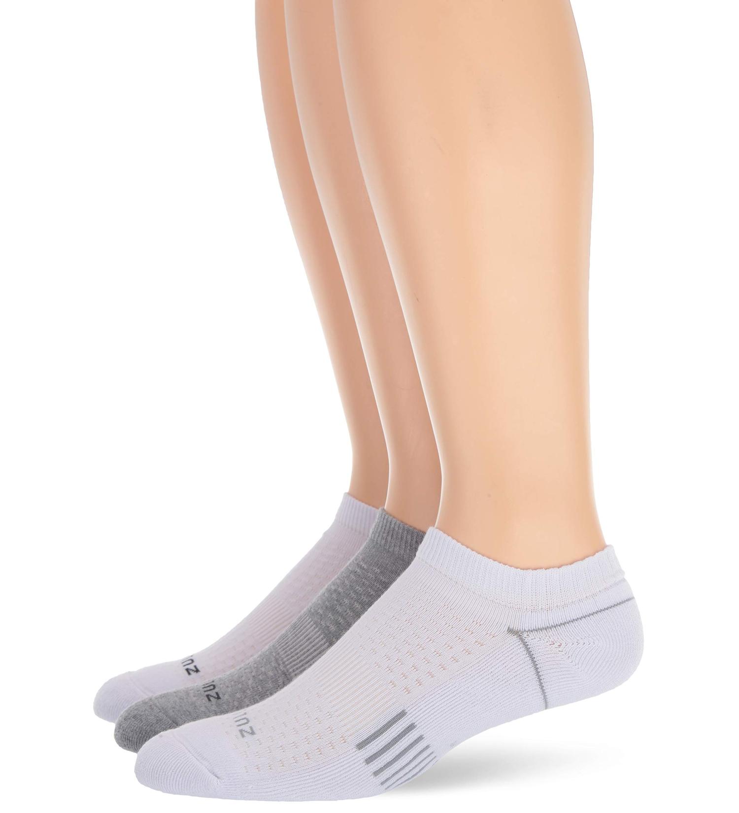 Zulu Cushioning Performance No Show Socks - Small White (3 Pair) | Men & Women - Buy Online on SooperMarket.com