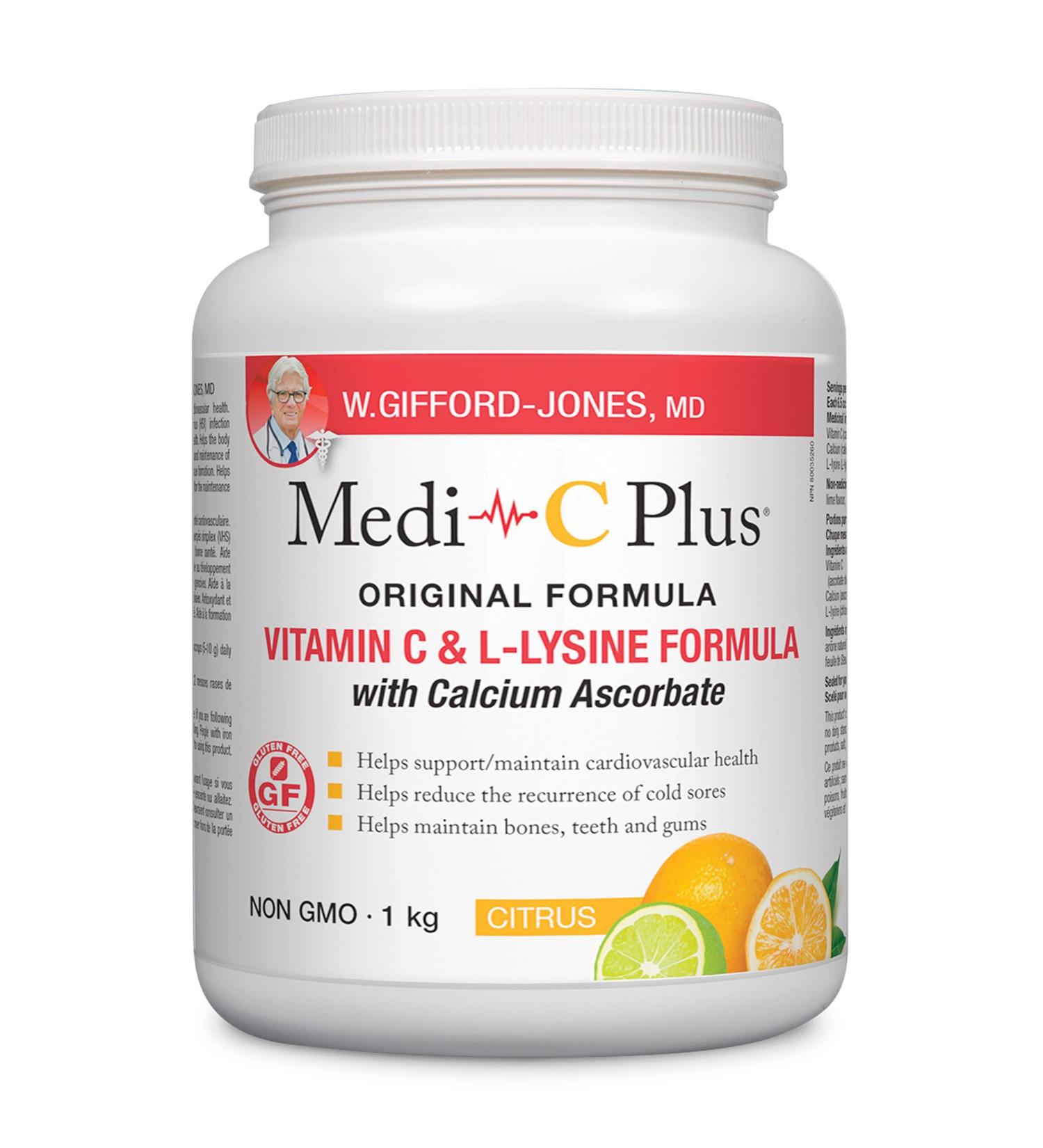 Preferred Nutrition Medi C Plus Citrus with Calcium Powder Vitamin C & L- Lysine Formula (1kg C) - Buy Online on SooperMarket.com