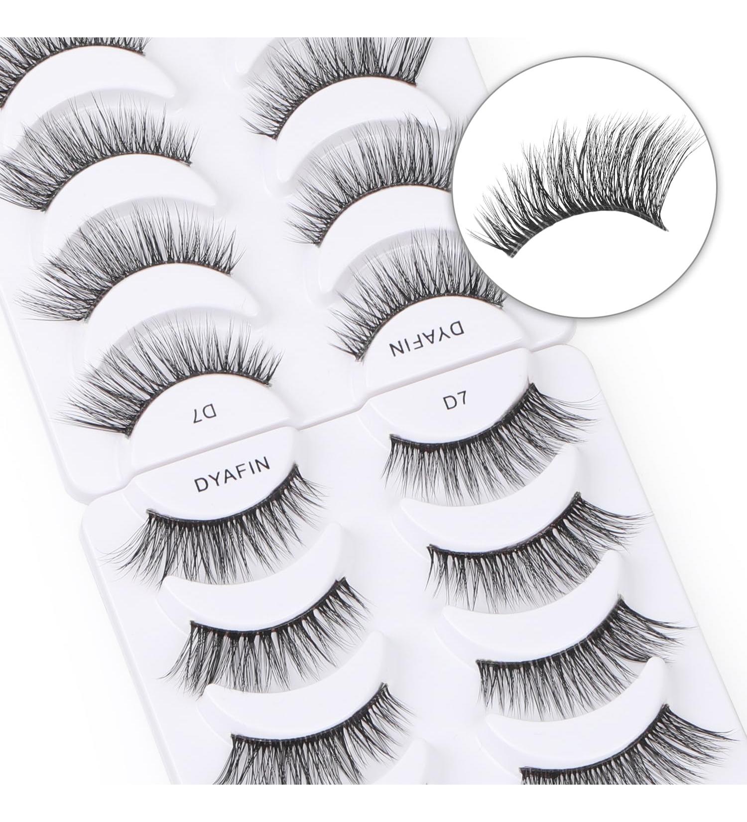 Dyafin 3D Eyelash Set - 8 Pairs of Natural Reusable Handmade Fake Lashes | Lightweight & Comfortable - Buy Online on SooperMarket.com