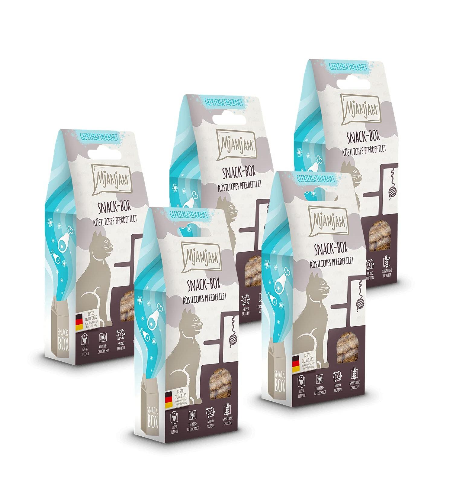 MjAMjAM Premium Snack Box for Cats - Delicious Horse Fillet 40g (Pack of 5) - International Shipping Available - Buy Online on SooperMarket.com