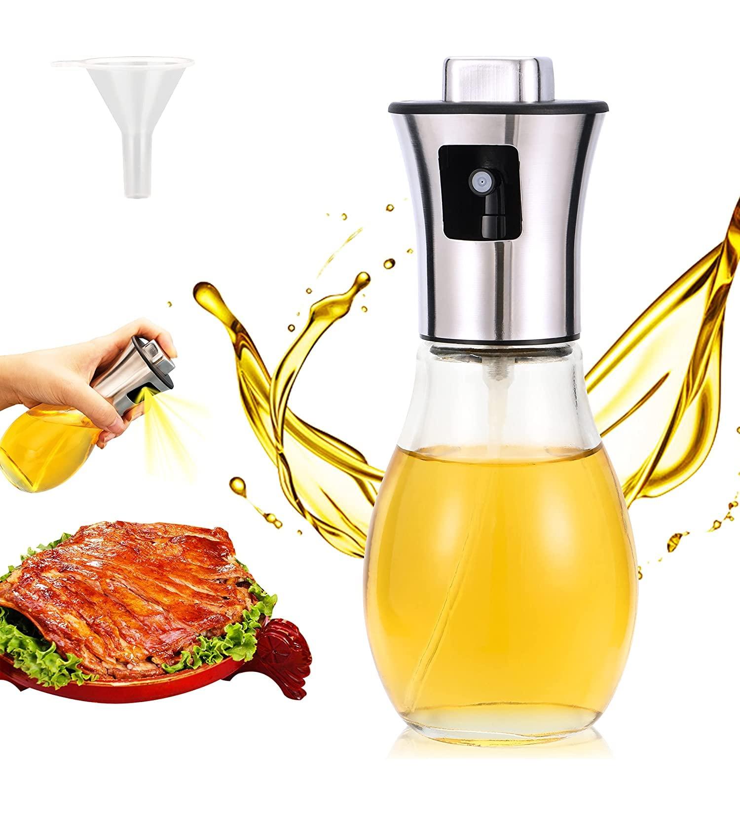 Miiepls Glass Oil Sprayer Bottle Vinegar and Oil Sprayer Vinegar Sprayer Set Oil Sprayer for Hot Air Fryer Oil Sprayer for Cooking Oil for BBQ Cooking Salads Baking Picnic and Grilling 100 ml - Buy Online on SooperMarket.com