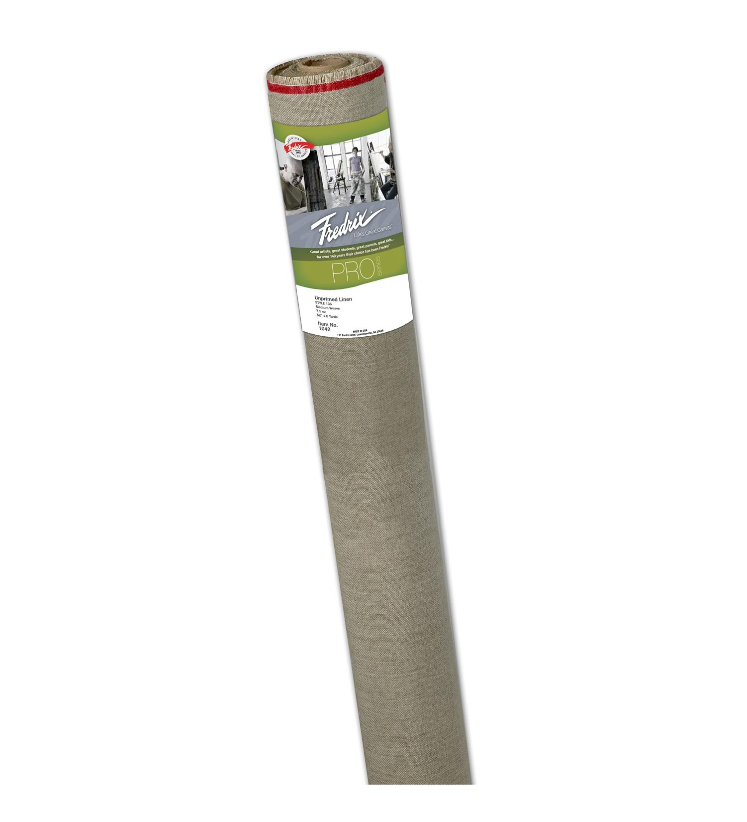 Fredrix Raw Unprimed Linen Canvas 52 in. x 6 yd. roll