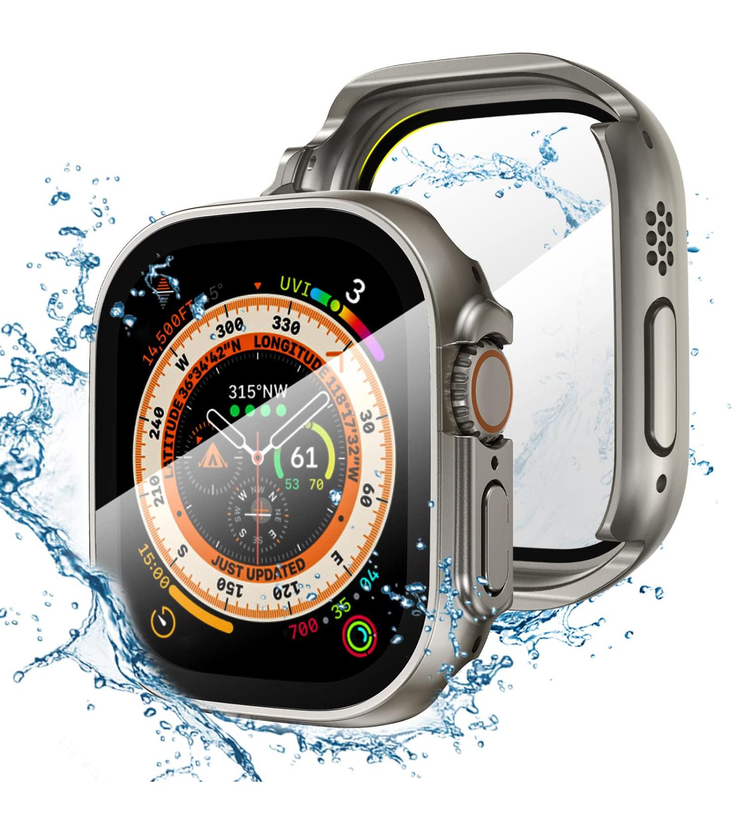 Tensea Waterproof Apple Watch 49mm Screen Protector Case with Tempered Glass Film - Sweatproof Protective Cover for Men and Women - Buy Online on SooperMarket.com
