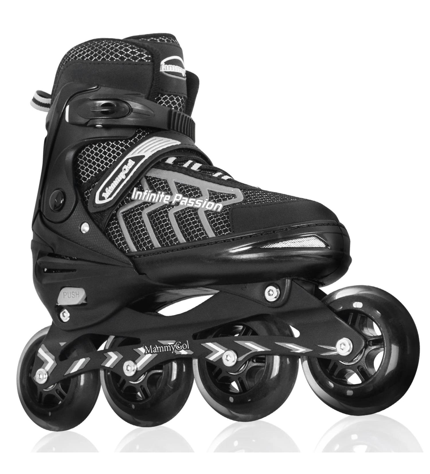 Adjustable Inline Hockey Skates - High Performance Blades for Men and Women - Black - Size Large (5-8US) - Buy Online on SooperMarket.com