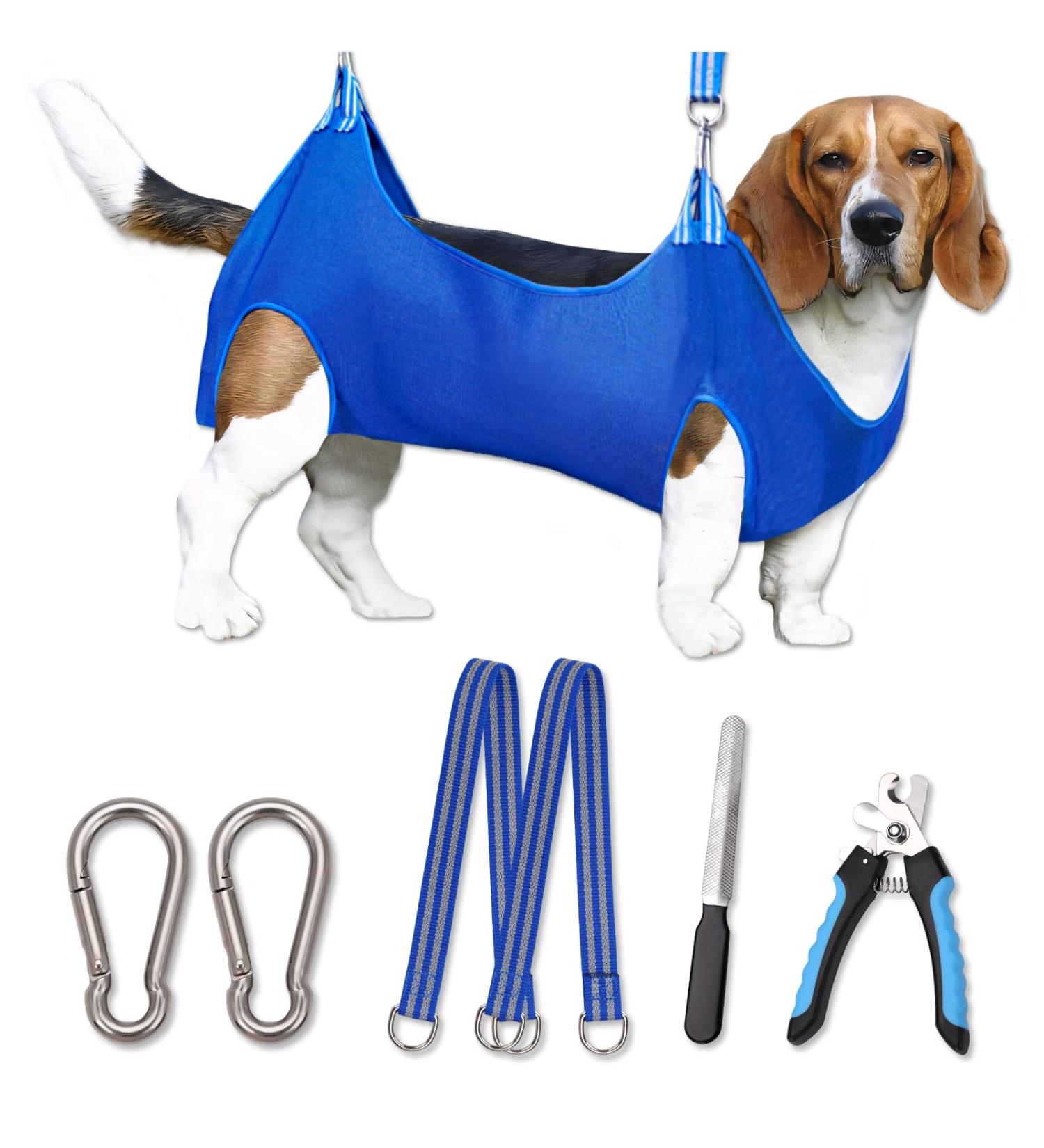 Buy Ovtexzog Dog Care Hammock Harness - Clawing Aid Retention Bag for Nail Care Large Blue (up to 25kg) - International Shipping Available - Buy Online on SooperMarket.com