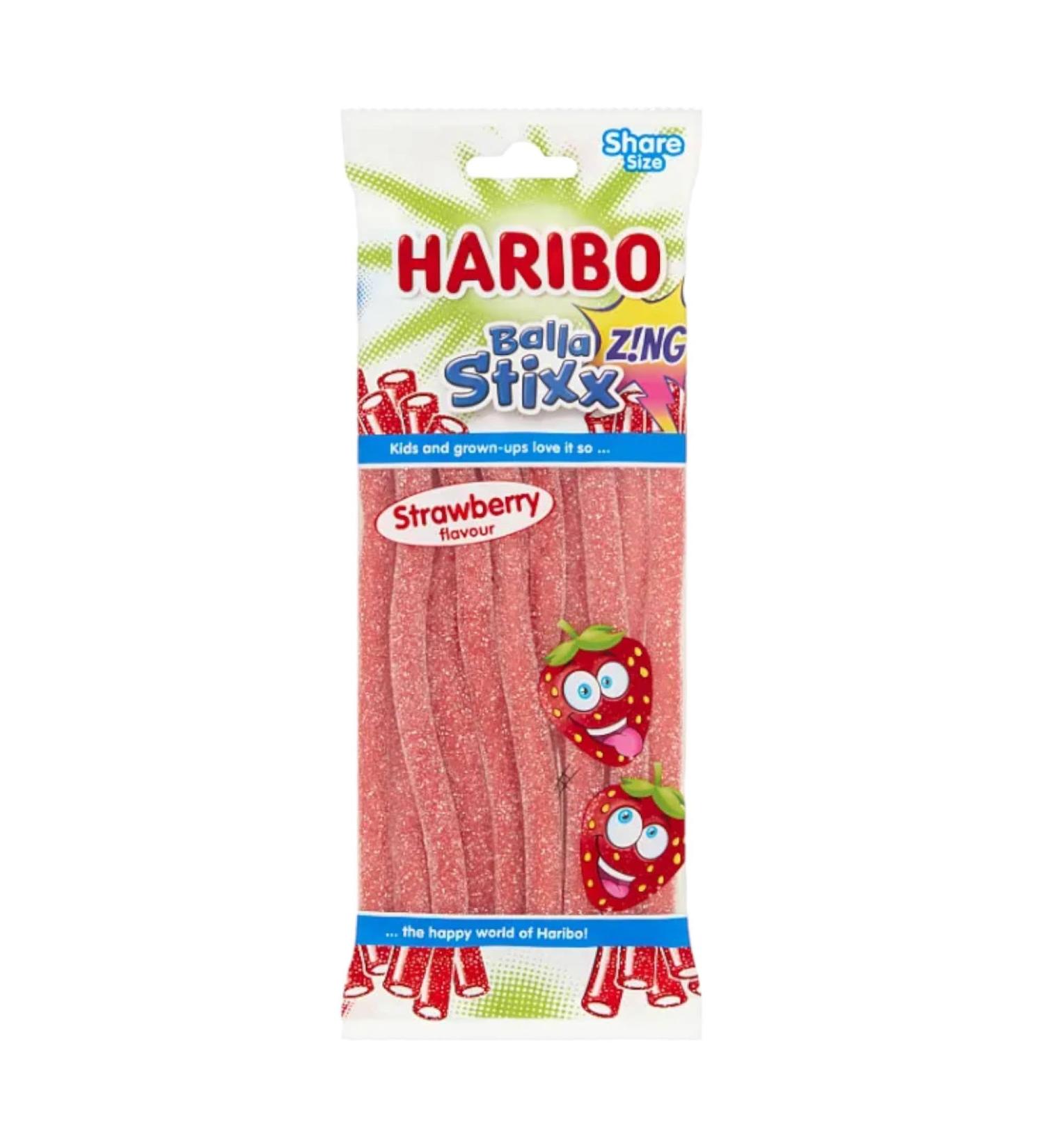 Balla Stixx Zing Strawberry Sugar Coated Gummy Sweets Big Fizzy Laces 140g - 3x Share Bags - Buy Online on SooperMarket.com