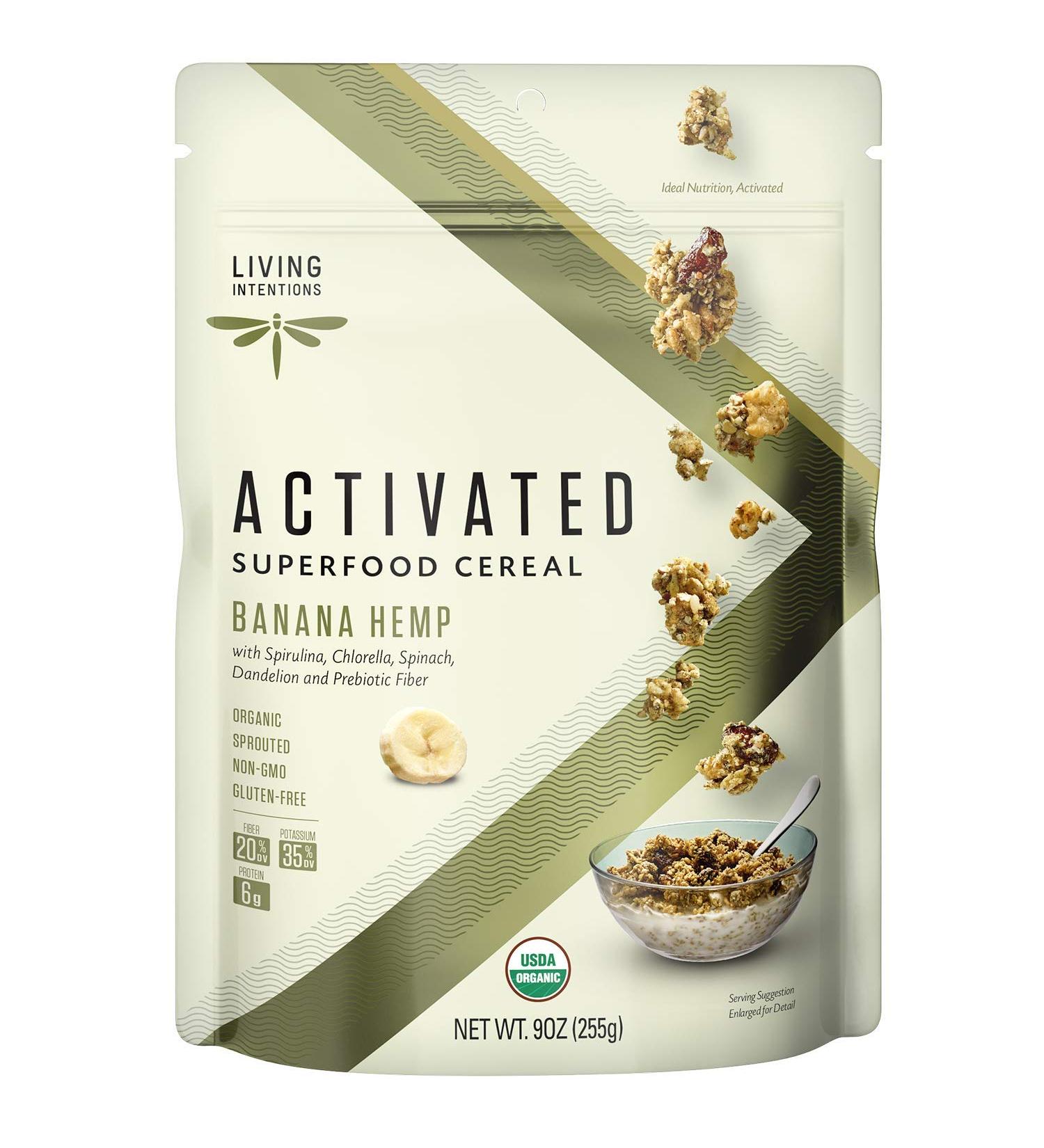Living Intentions Organic Superfood Cereal – Banana Hemp – NonGMO – Gluten Free – Vegan – Paleo – Kosher – 9 Ounce Unit