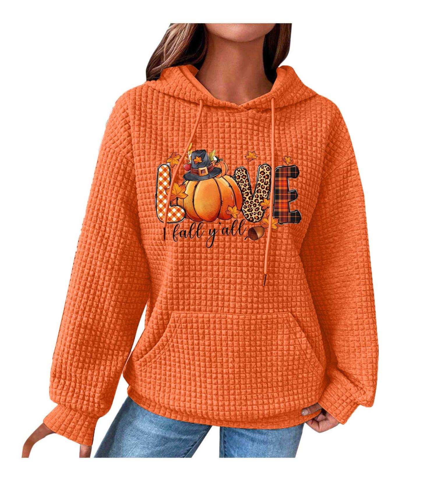oelaio Oversized Hoodie Sweatshirts for Women Trendy Weekly Deals 2023 Waffle Knit Women's Hoodies Long Sleeve Casual Solid Orange Large - Buy Online on SooperMarket.com