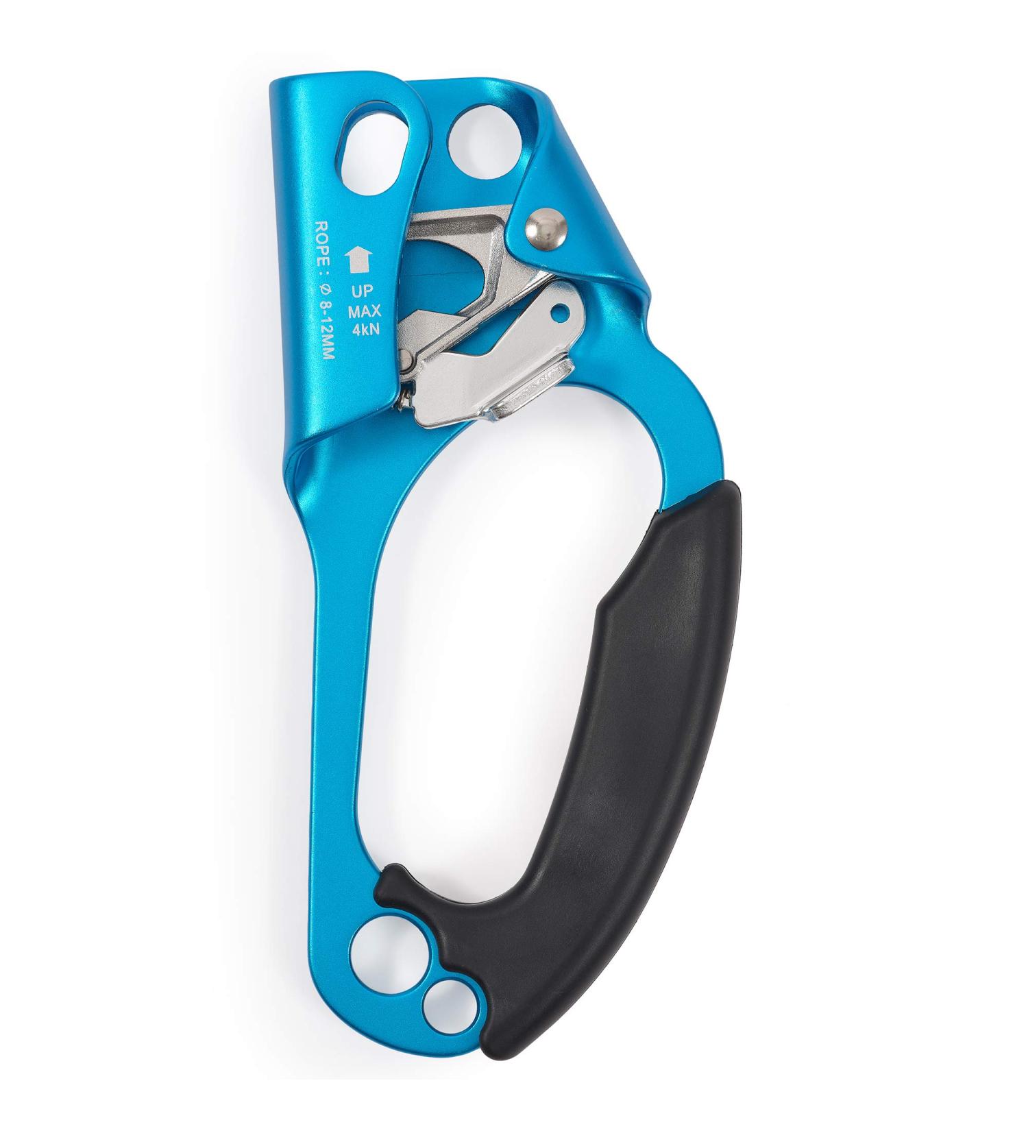 EPIC PEAK Right Hand Ascender | Strong Climbing Equipment with Ergonomic Rubber Handle | For 8-12mm Rope | Sport Climber, Arborist, Mountaineering Safety Tool - Buy Online on SooperMarket.com