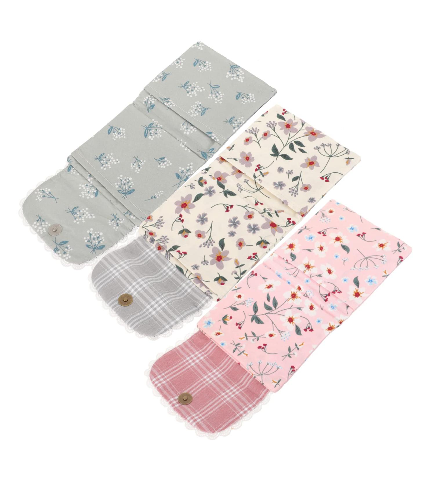 3pc Rural Cotton Bouquet Period Napkin Storage Bag Set for Girls - Buy Online on SooperMarket.com