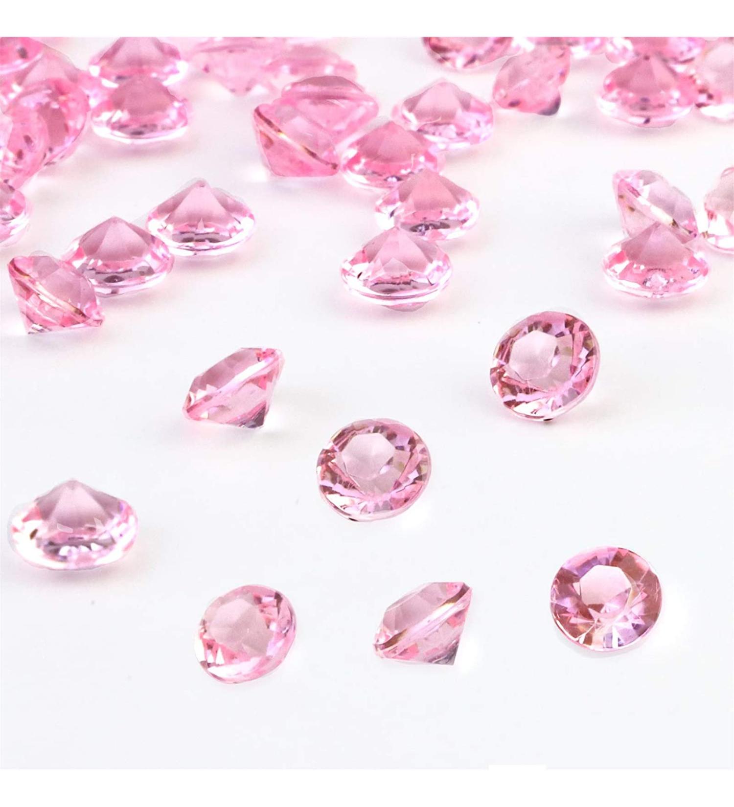 OUTUXED 1500pcs Pink Diamonds 0.3 (8mm) Crystal Gems - Party Decor Vase Filler Wedding Bridal Shower Scattering - Buy Online on SooperMarket.com