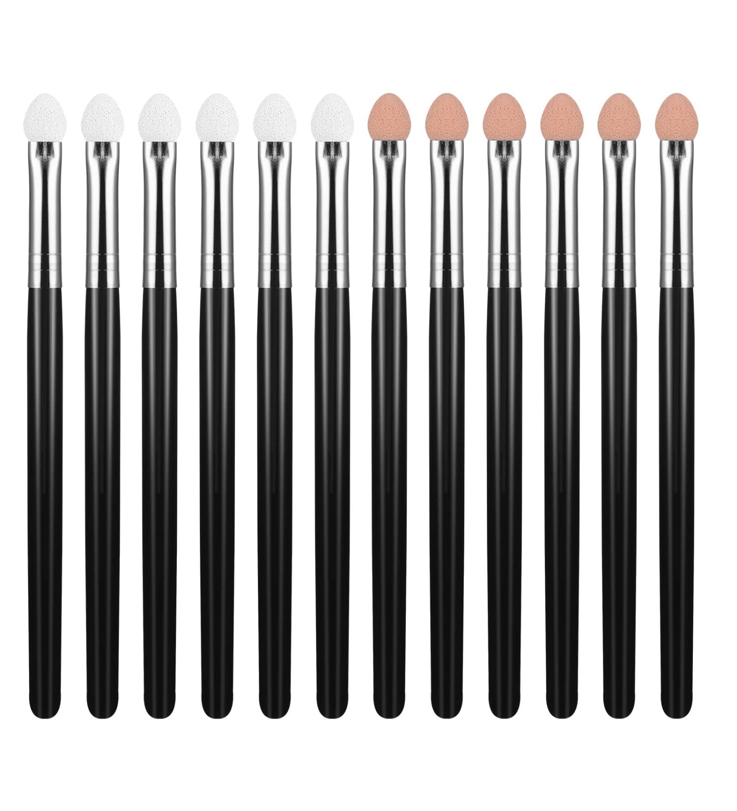 WLLHYF Sponge Eyeliner Brush 12 Pieces Black Double Sided Applicators Eye Makeup Tools Angled Fine Point Small Liner Thin Ultra Tips Wand Set Halloween Cosplay Cosmetic for Women Girls - Buy Online on SooperMarket.com