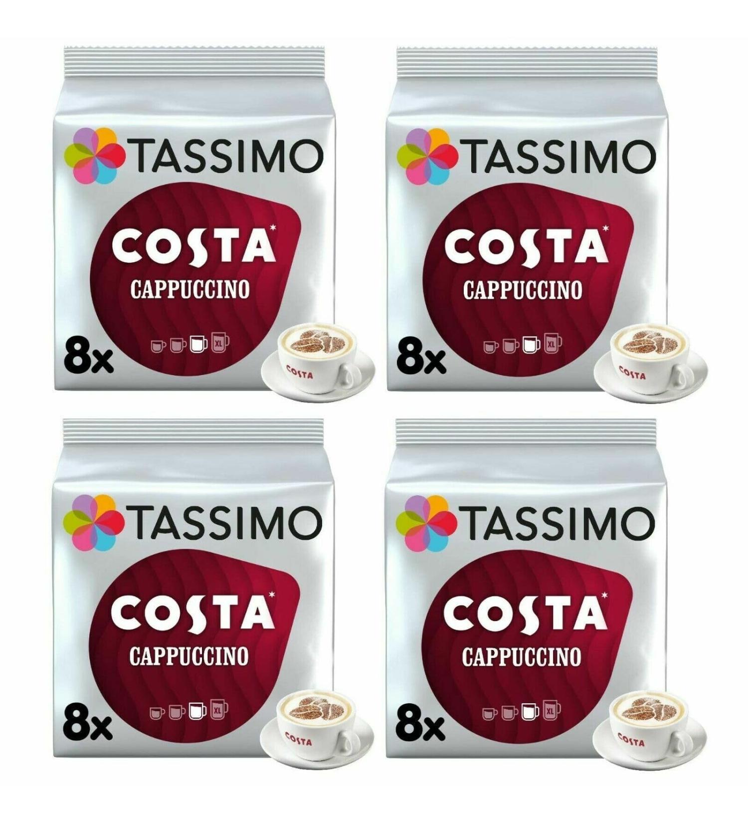 Tassimo Compatible Costa Cappuccino Coffee Pods 16 discs - (Pack of 4 Total 64 discs 32 Drinks) - Buy Online on SooperMarket.com