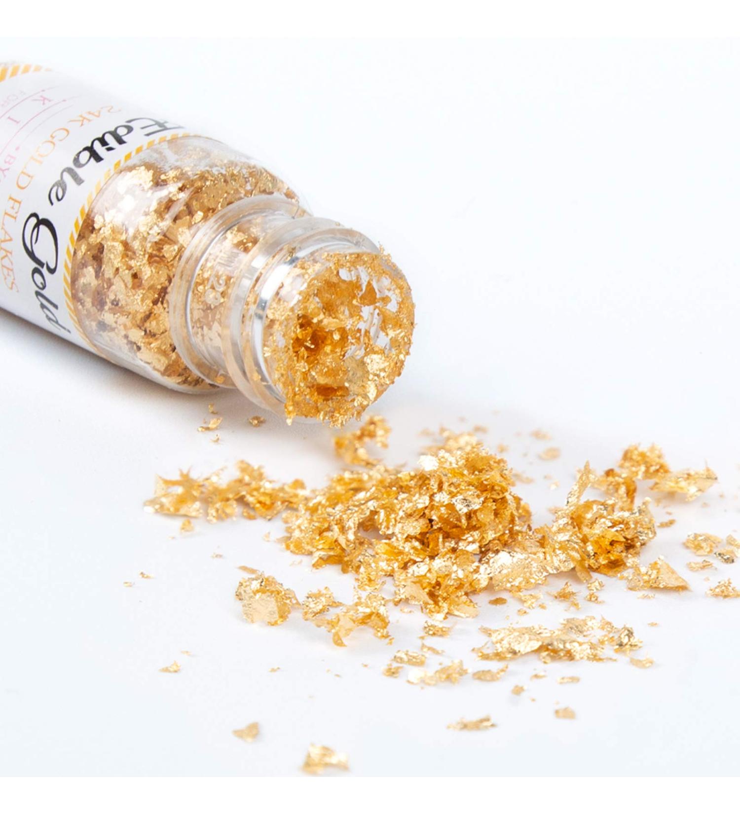 100mg 24k Edible Gold Flakes - Pure Gold Sprinkles for Cake Decorating, Skin Care & Food Coloring - 0.0035oz Pack - Buy Online on SooperMarket.com