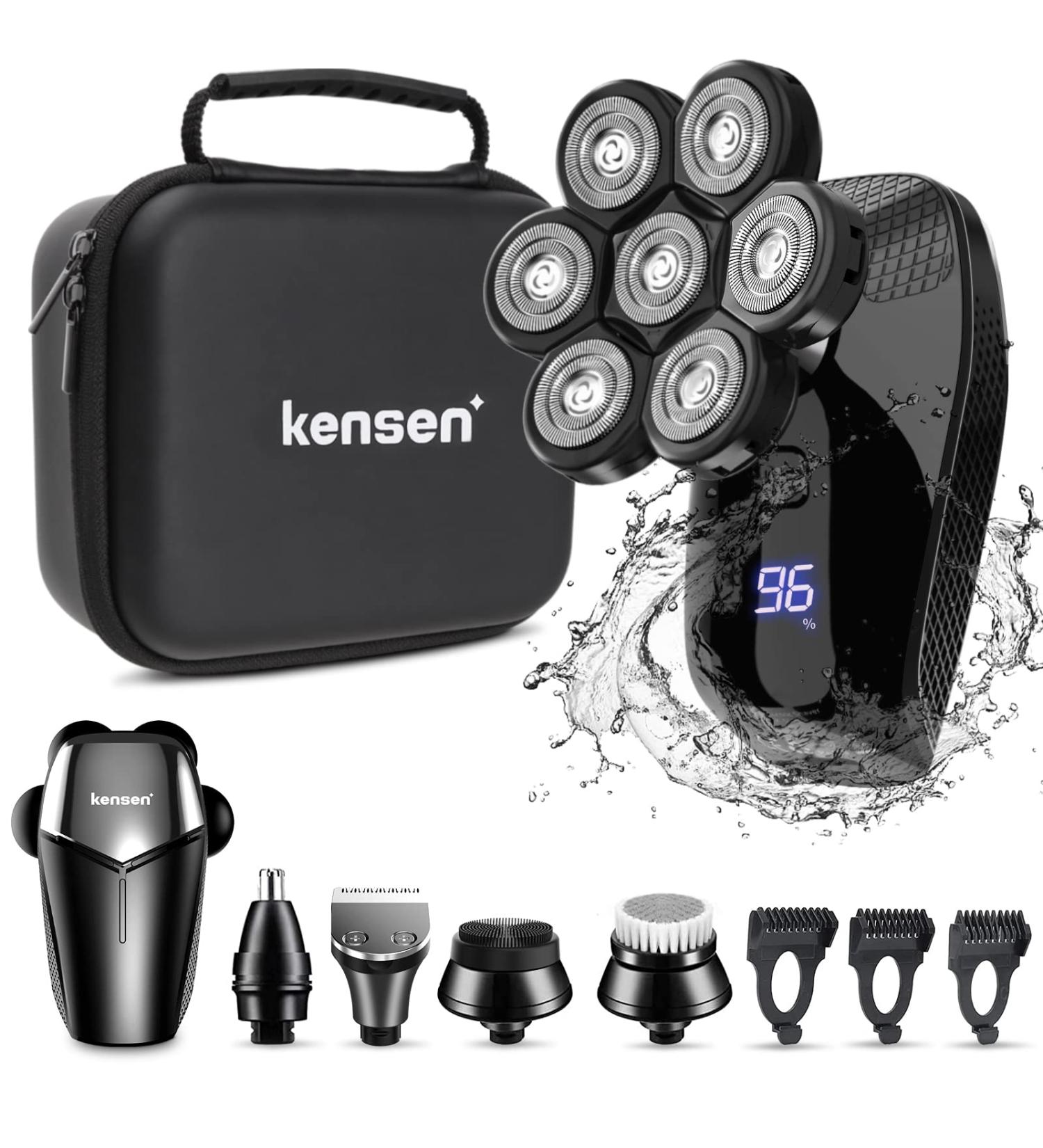 7D Head Shaver for Men - KENSEN 5 in 1 USB Rechargeable Electric Razor & Grooming Kit - Buy Online on SooperMarket.com