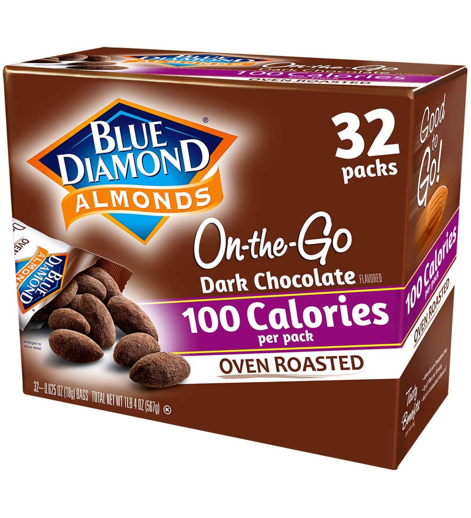 Blue Diamond Almonds Dark Chocolate Snack Nuts â€“ 100 Calorie Packs, 32 Count - Buy Online on SooperMarket.com