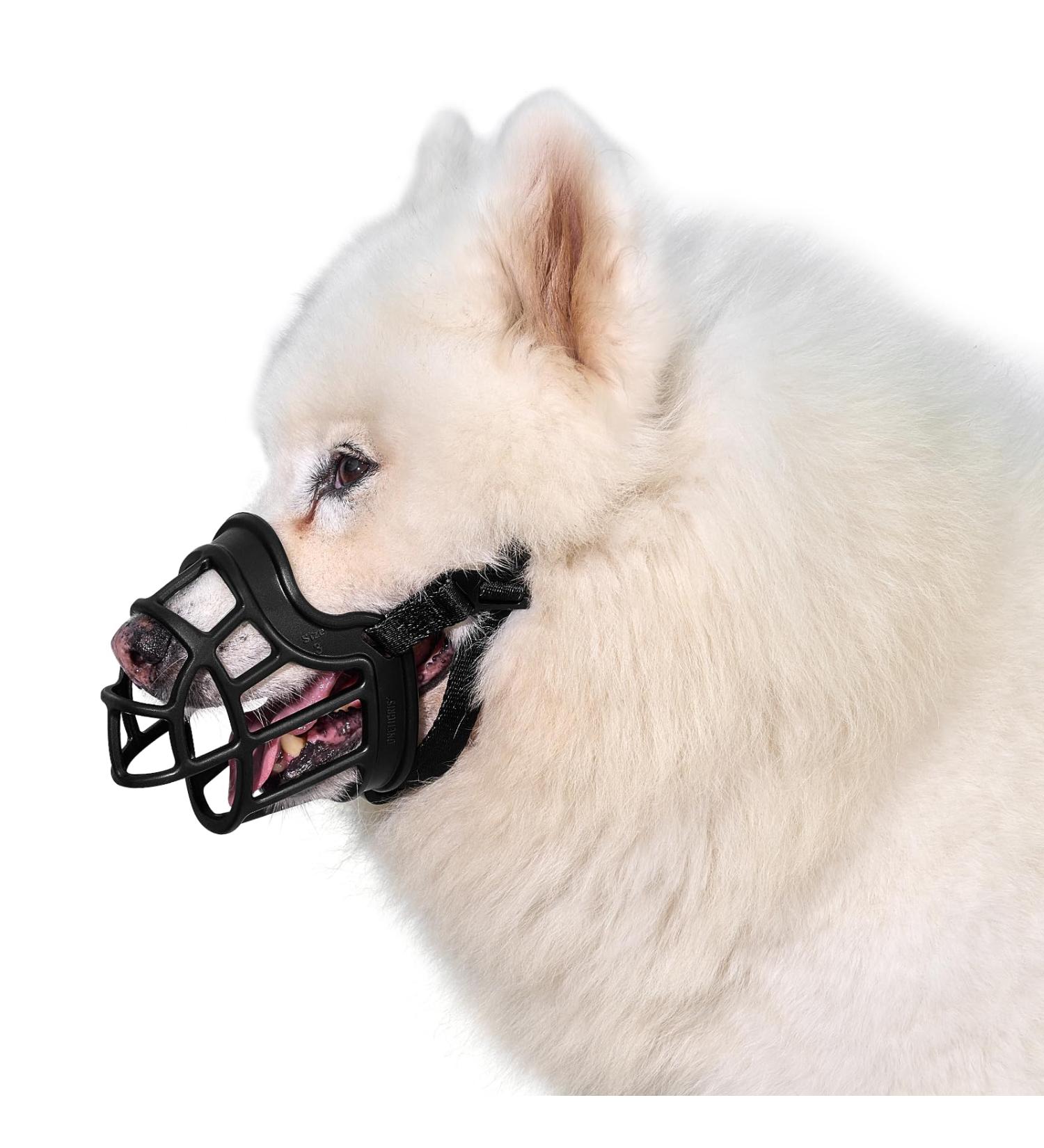 Oneigris Durable Soft Muzzle for Medium & Large Dogs | Adjustable Rubber Design | Prevent Barks Biting & Chewing - Buy Online on SooperMarket.com