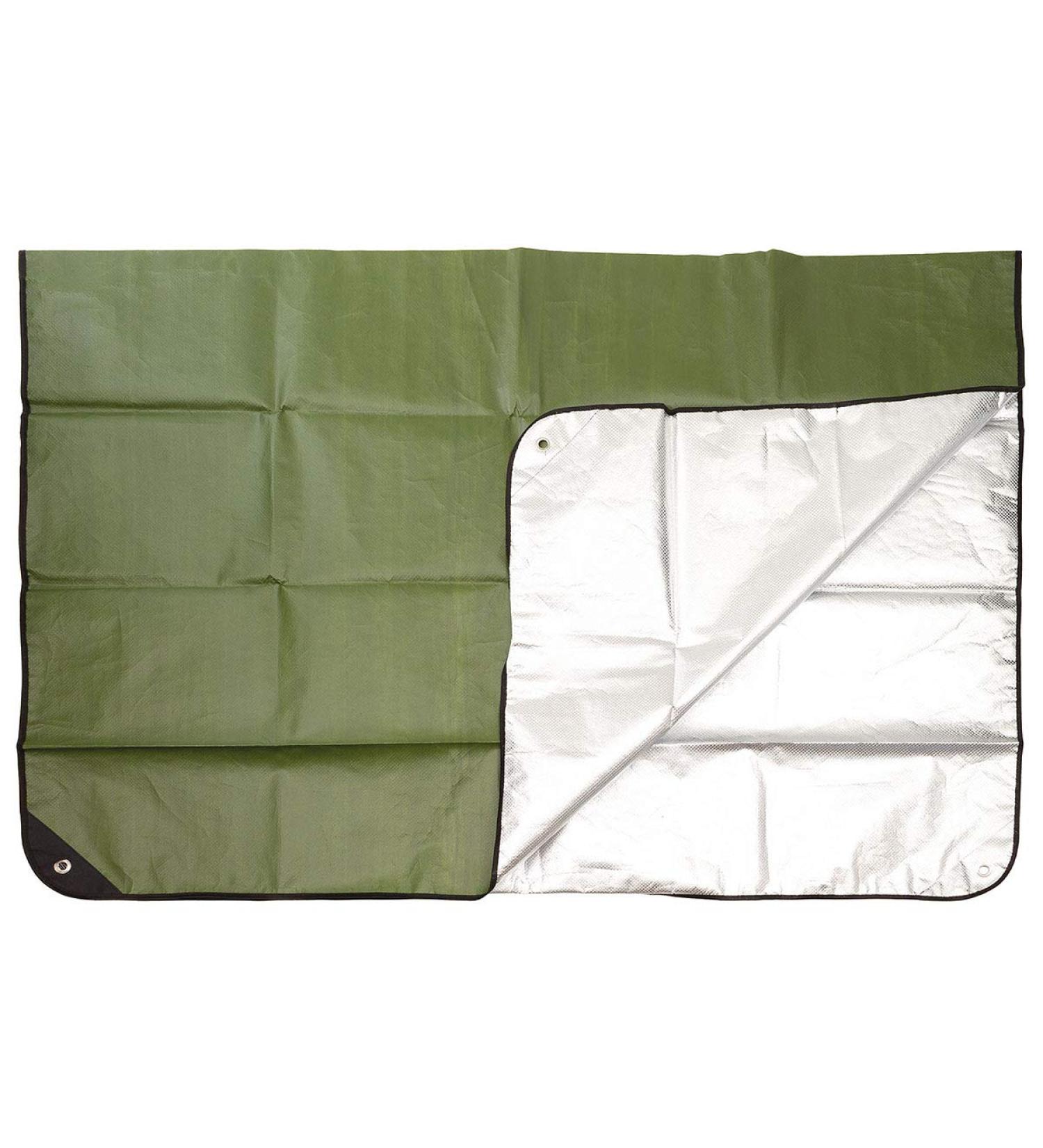 MFH emergency rescue tarpaulin olive one-sided aluminum coated approx. 210 x 150 cm olive