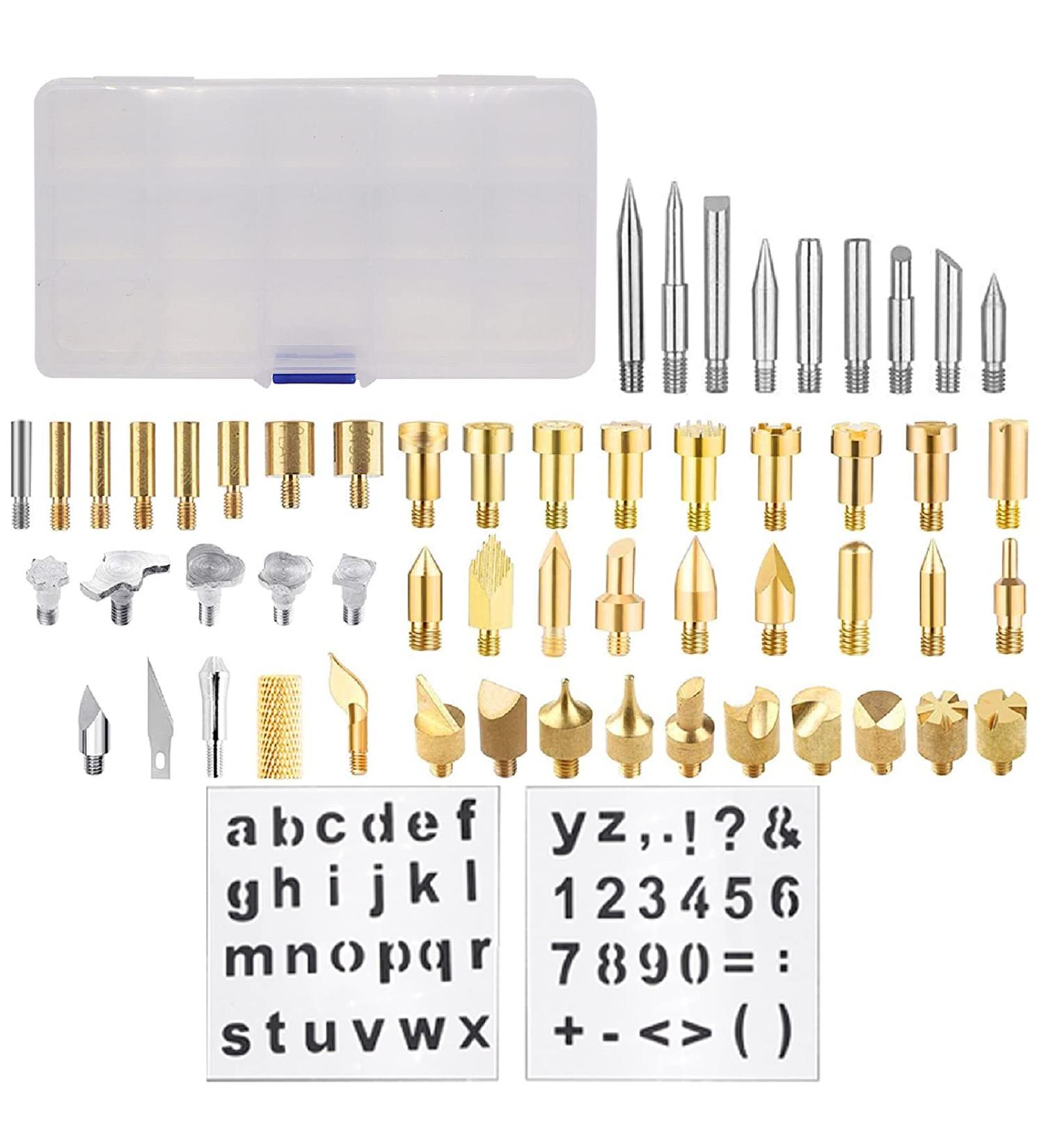 56-Piece Wood Burning Pyrography Pen Accessories Set for DIY Crafts - Buy Online on SooperMarket.com