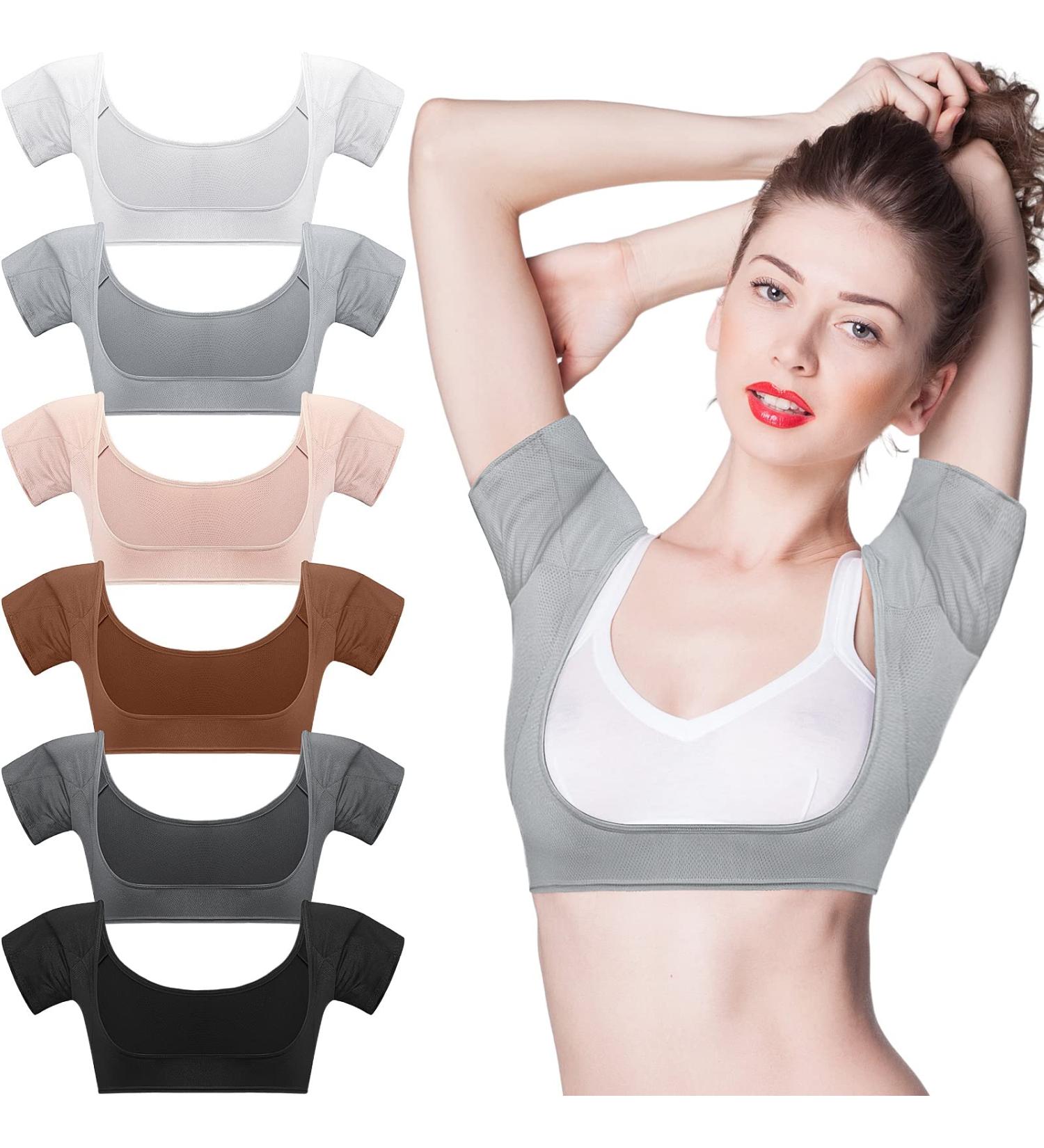 6-Piece Breathable Armpit Vests with Sweatproof Pads for Women & Girls | Washable Forearm Weld Protection - Dark Color - Buy Online on SooperMarket.com
