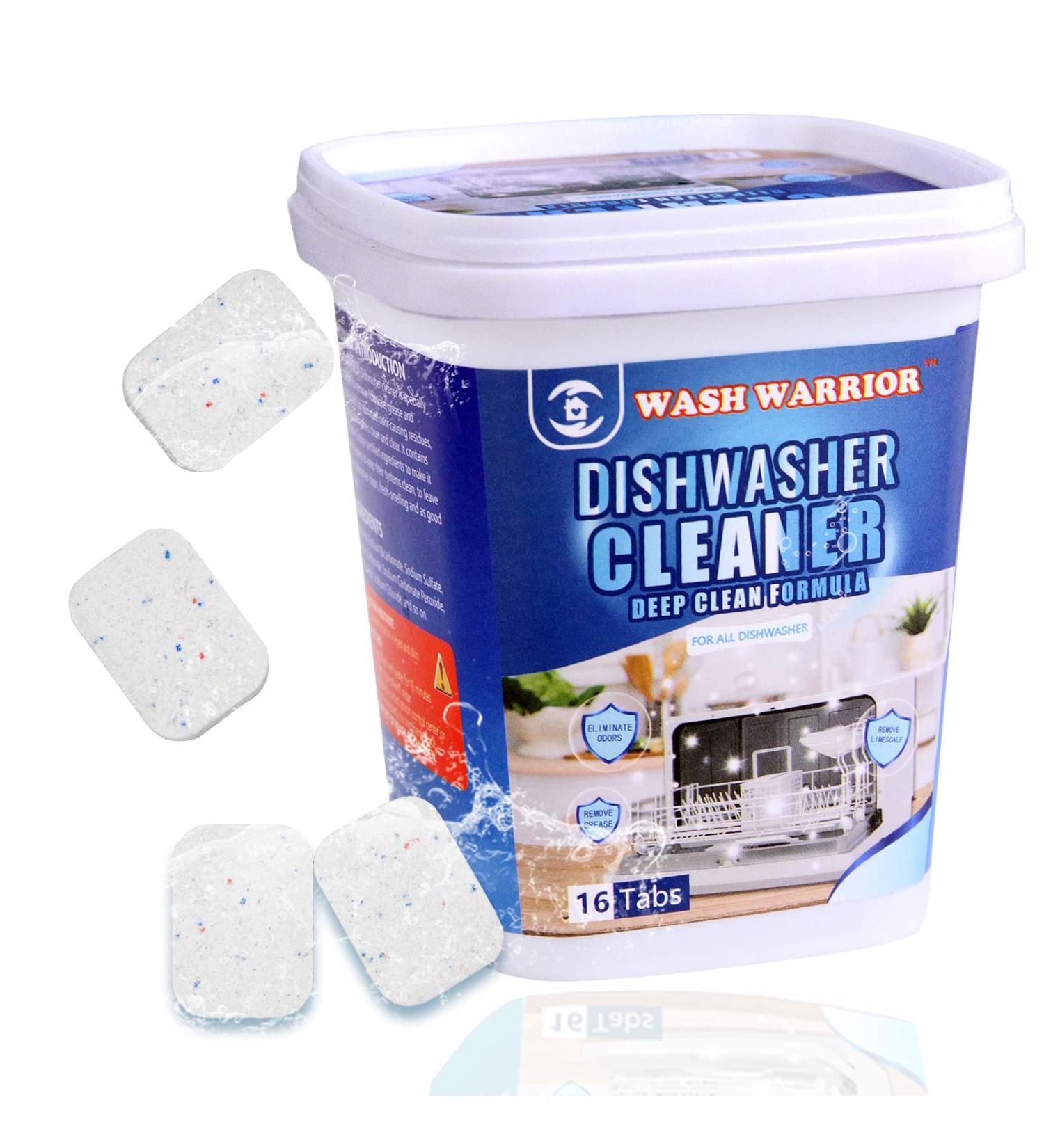Wash Warrior Dishwasher Cleaner Tablets - 16 Count | Deodorizer & Cleanser for All Dishwashers - Buy Online on SooperMarket.com