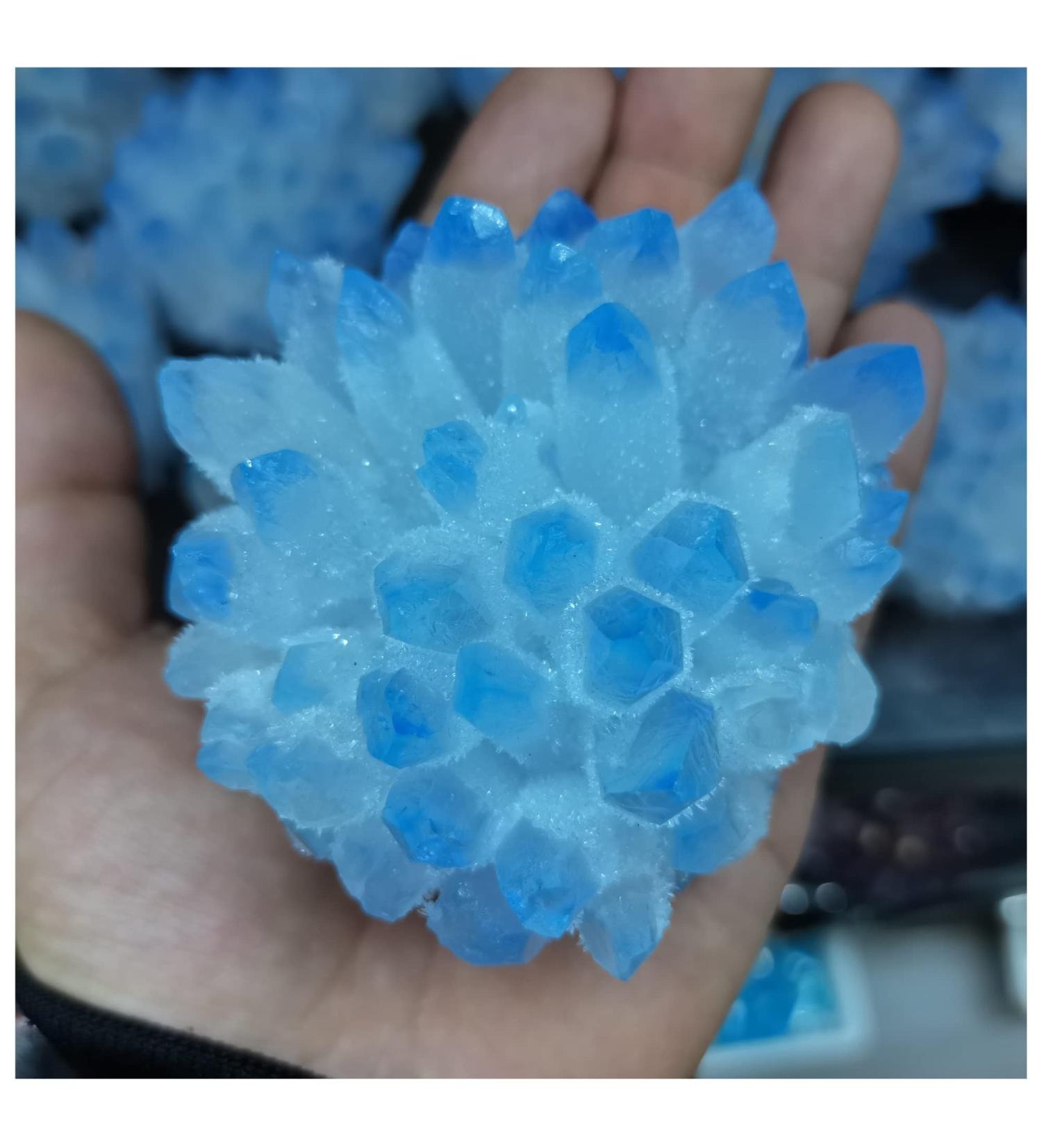 Crystals 350-450g Rare Beautiful Blue Ghost Phantom Quartz Crystal Cluster Specimen 1pcs Stone Collection - Buy Online on SooperMarket.com