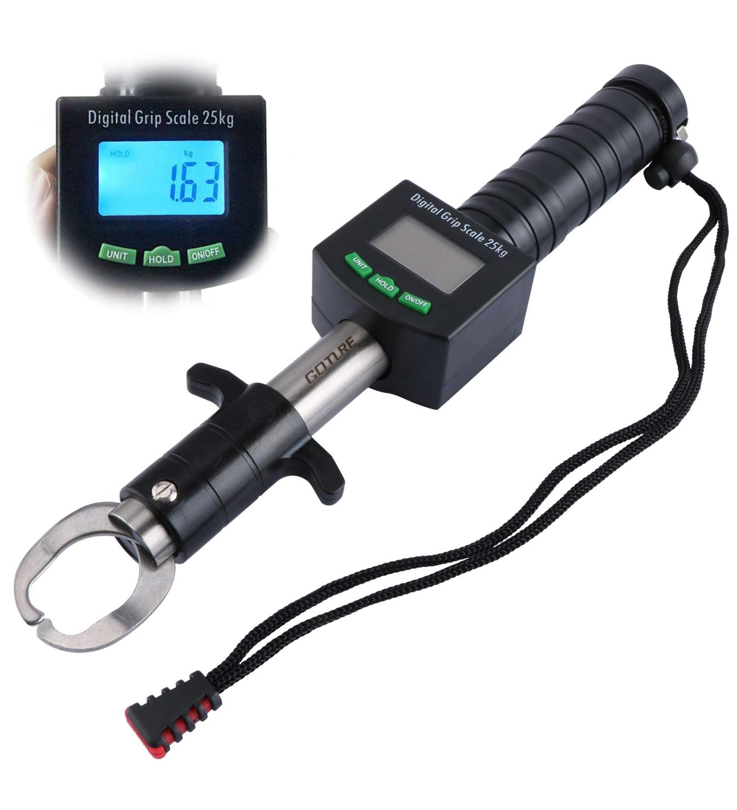 Yogayet Fish Lip Gripper Digital Scale 50lb/25kg Stainless Steel Water-Resistant Grip Tape Measure - Fishing Sale - Buy Online on SooperMarket.com