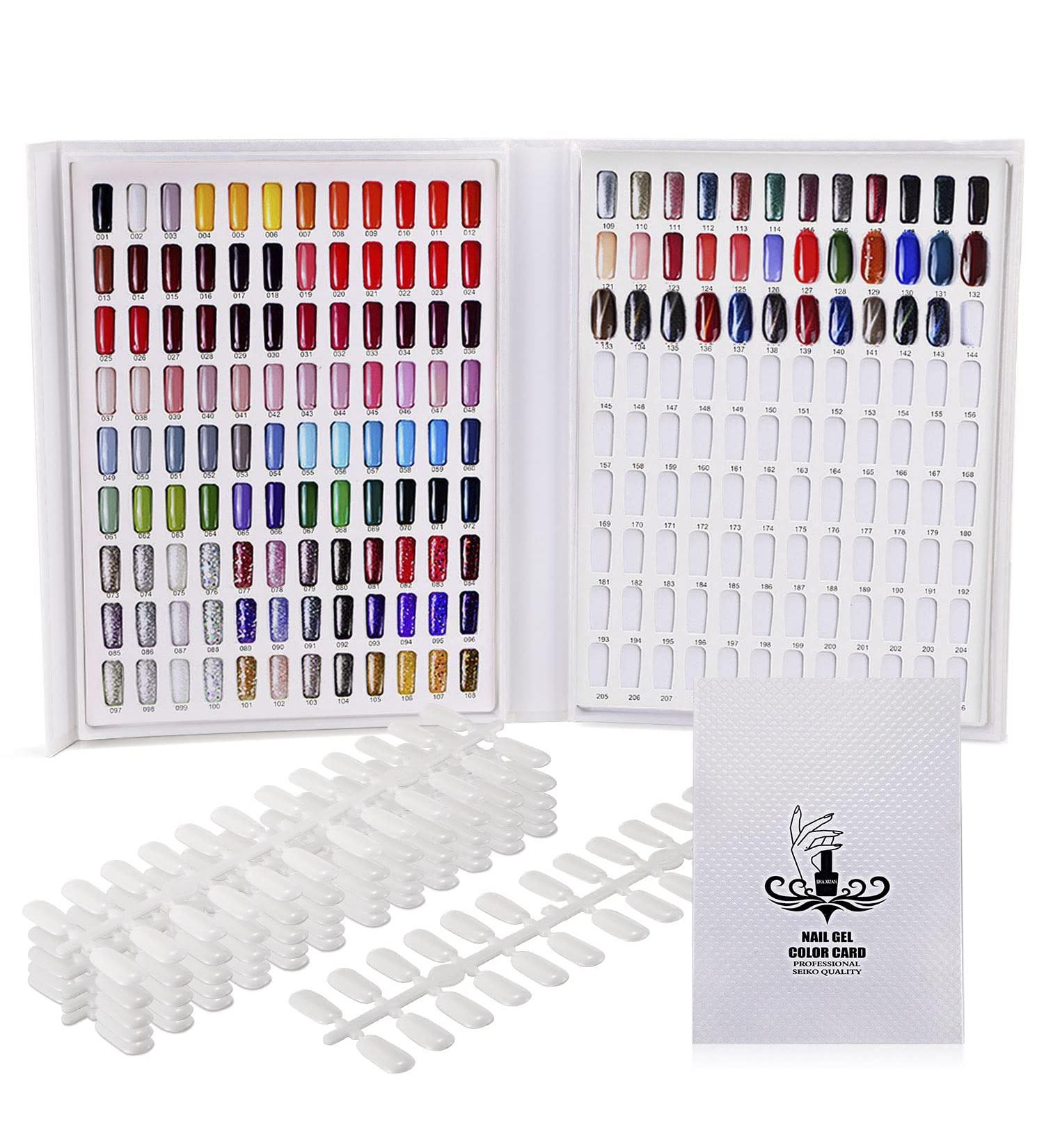 Noverlife Professional 216 Nail Colors Chart - White | Nail Gel Polish Display Booklet for Salon Nail Design | Color Swatches Practice Card Design Board - Buy Online on SooperMarket.com