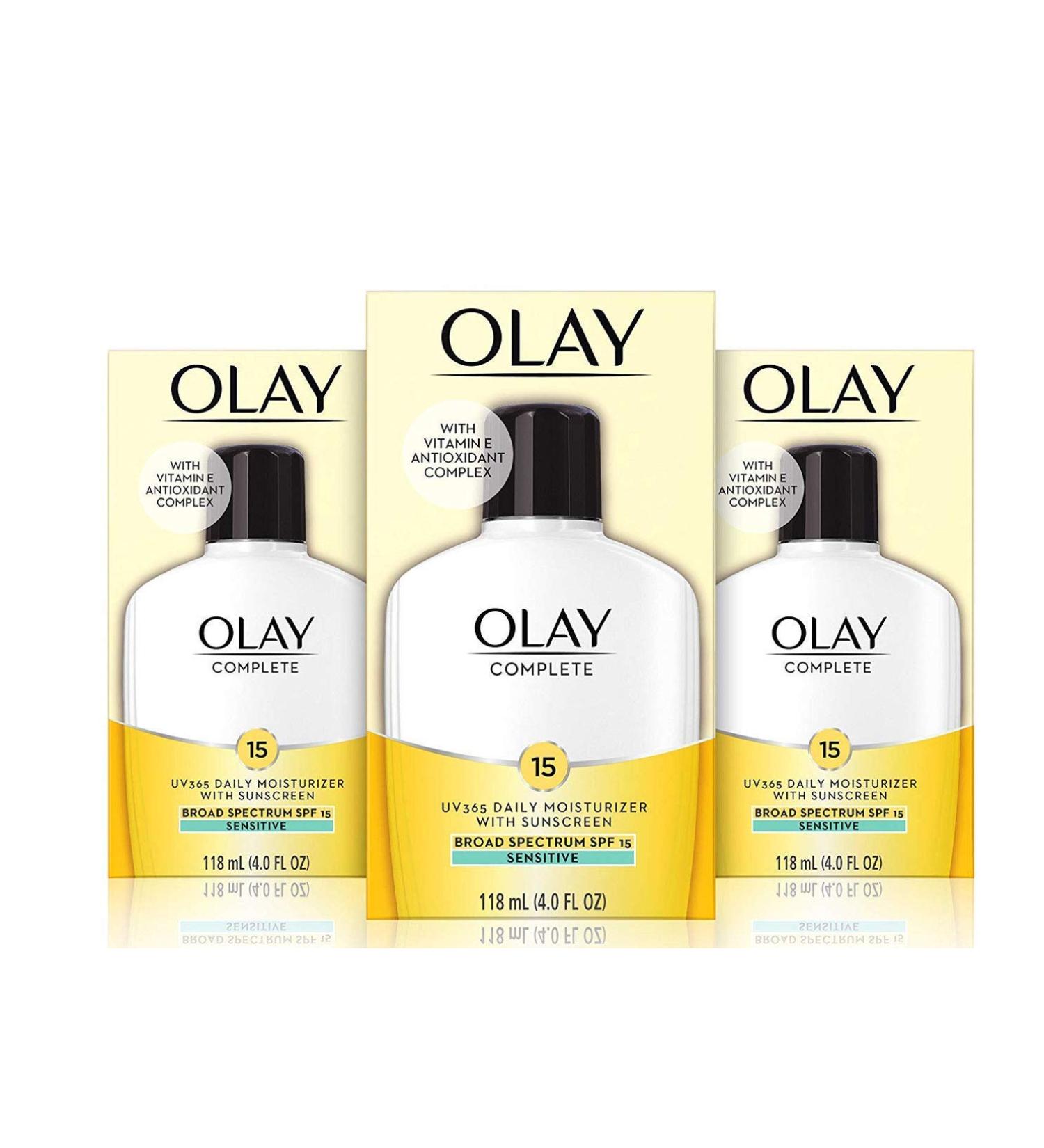Olay Complete All Day Moisturizer SPF 15 Sensitive 4 oz (Pack of 3) - Hydrating Sunscreen for Sensitive Skin - Buy Online on SooperMarket.com