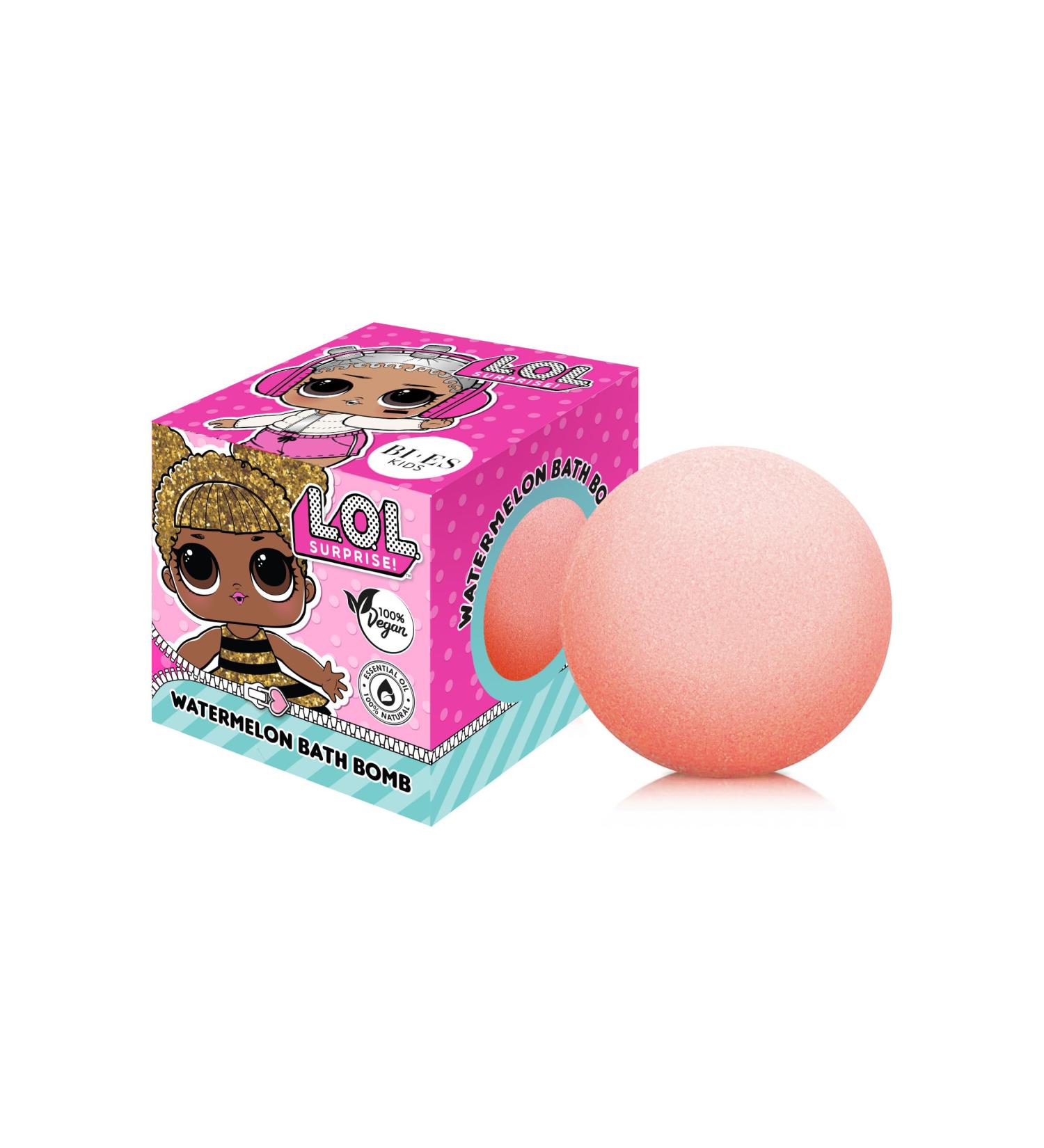 LOL Surprise Watermelon Bath Bomb for Kids with Essential Oil and 100% Vegan 165g Watermelon 165 ml (Pack of 1)