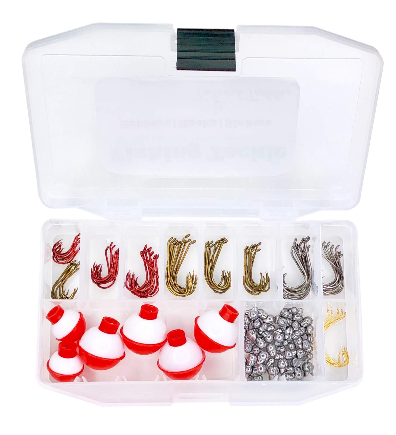 Tailored Tackle Fishing Kit - 147 Pc Gear Set with Tackle Box, Hooks, Bobbers and Accessories for Live Worms and Artificial Bait - Buy Online on SooperMarket.com