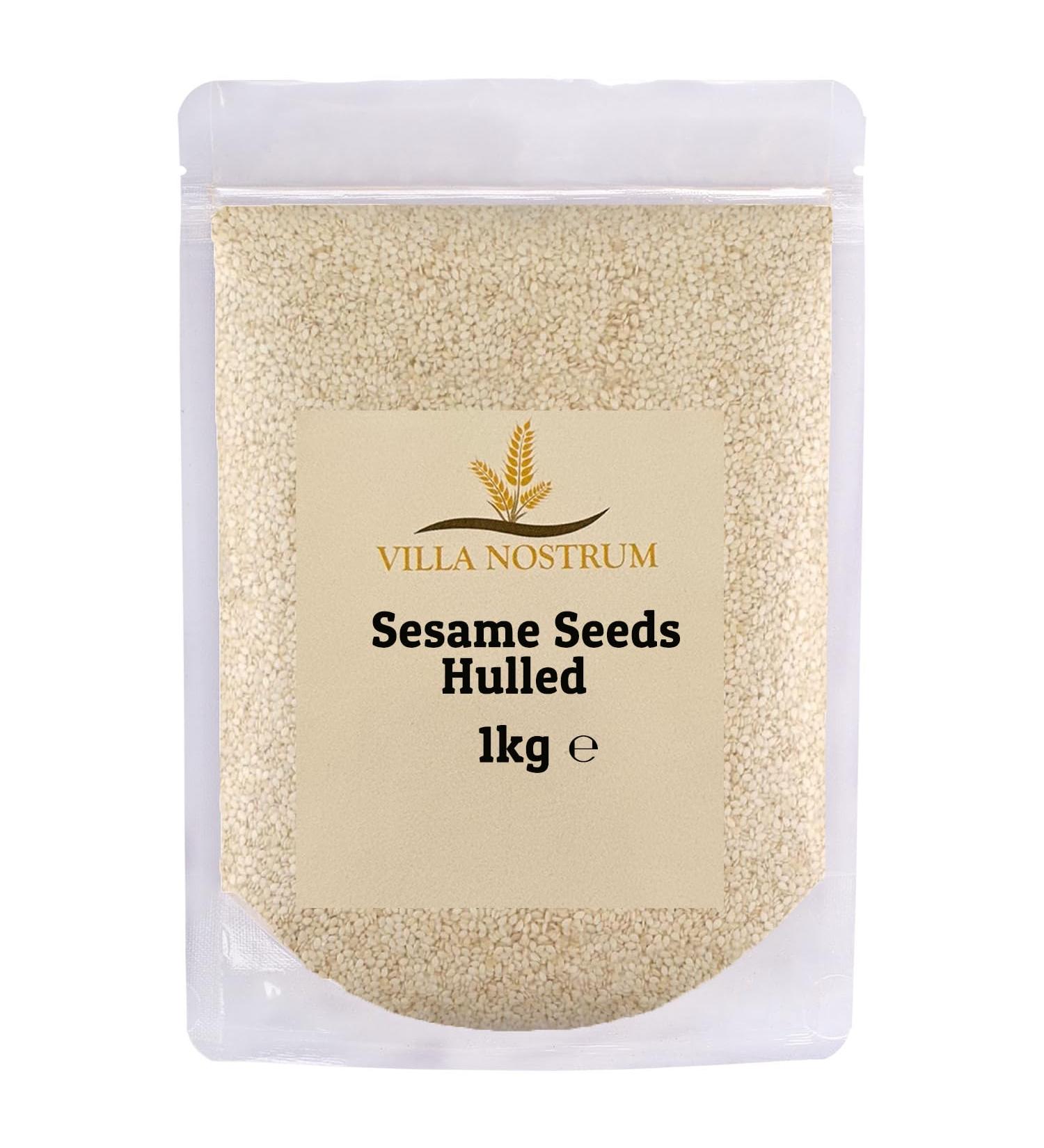White (Hulled) Sesame Seeds 1kg by Villa Nostrum