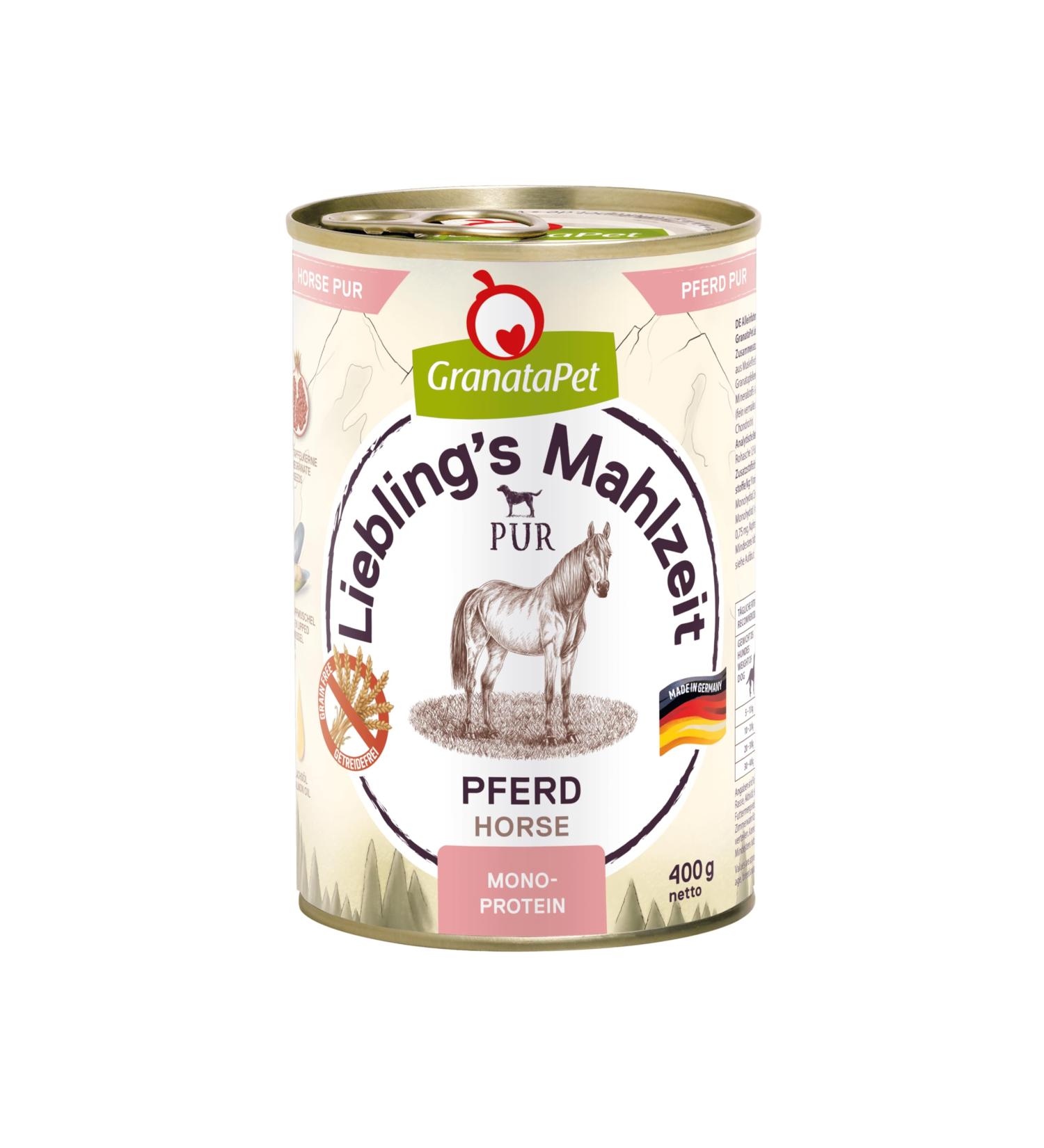 Granatapet Liebling's Meal Pure - Grain-Free Wet Dog Food with High Meat Content 6 x 400g Horse Flavor - Premium Canine Nutrition - Buy Online on SooperMarket.com