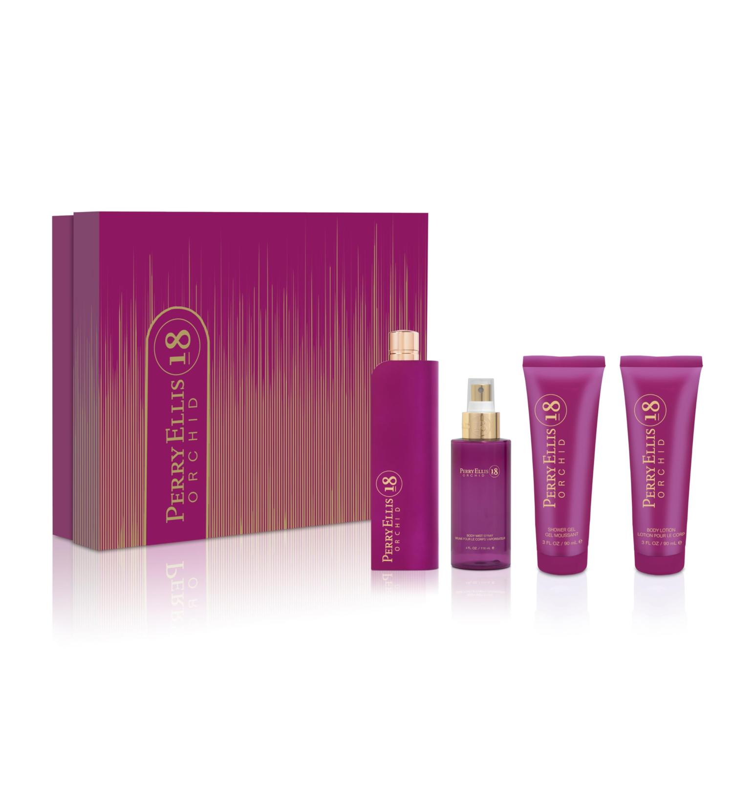 Perry Ellis Fragrances Perry ellis 18 orchid for women - 4-piece gift set 3.4 Fl Ounce 13.4 Fl Oz (Pack of 1) - Buy Online on SooperMarket.com