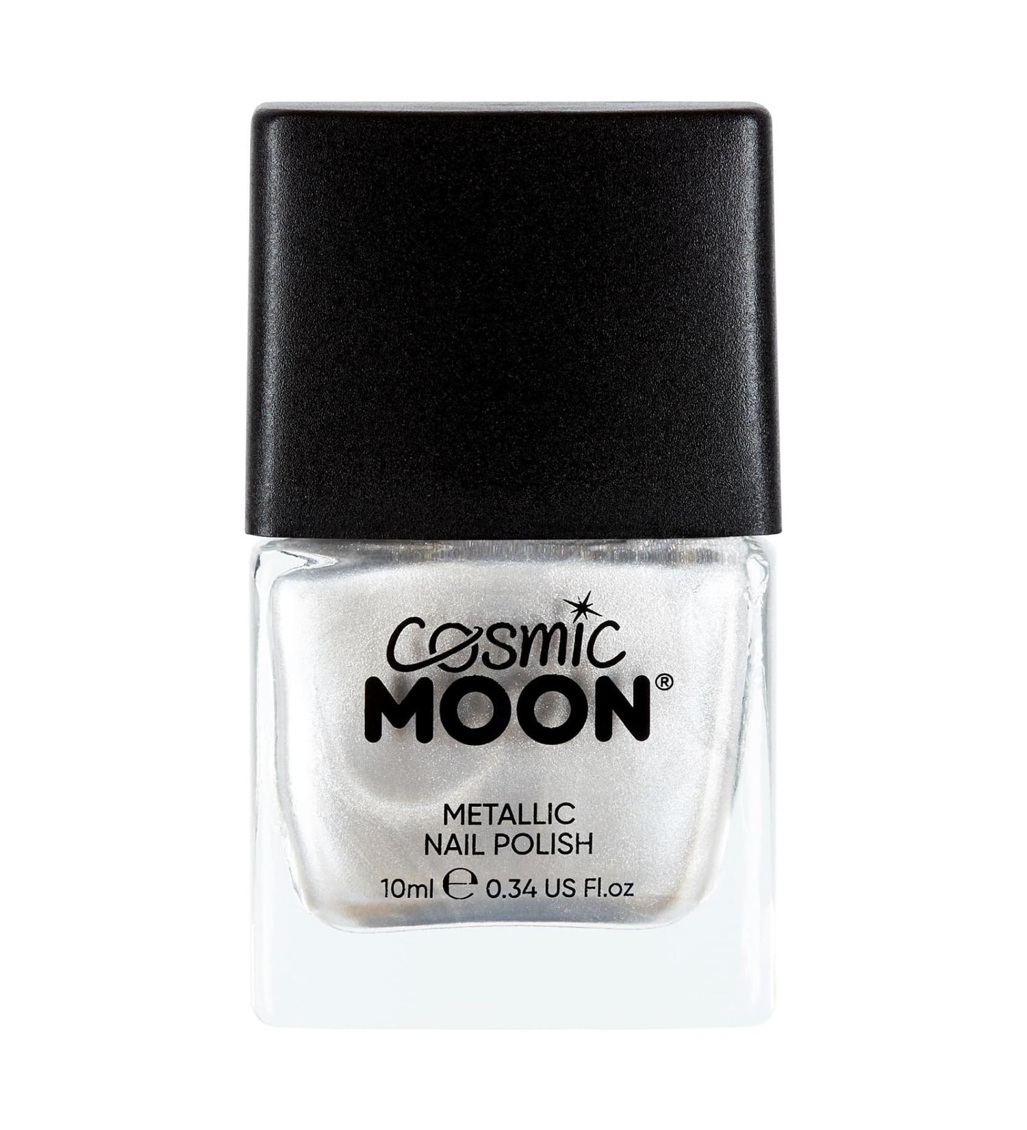 Metallic Nail Polish by Cosmic Moon - Silver - Highly pigmented Nail Varnish - 10ml - Buy Online on SooperMarket.com