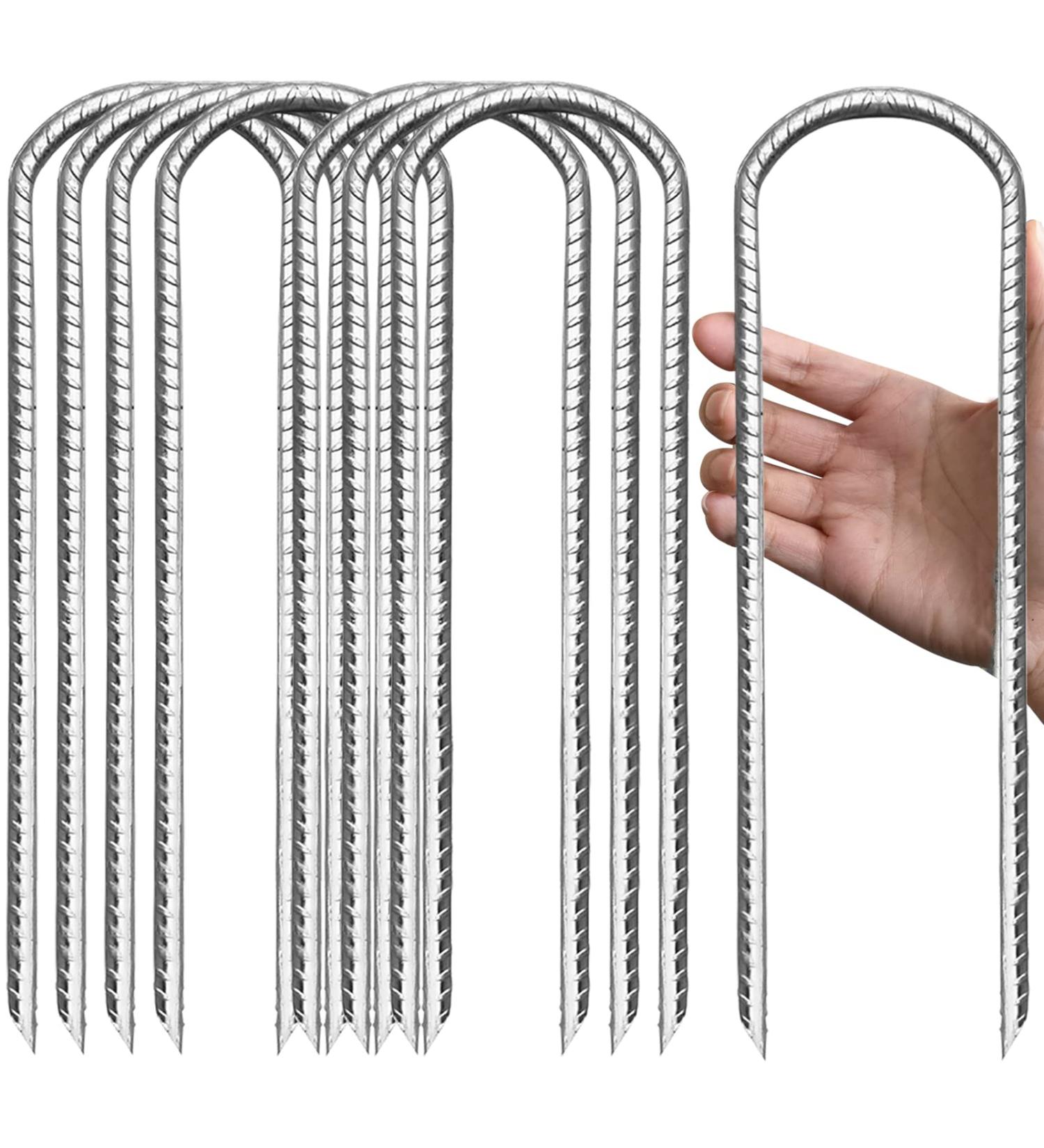 Eurmax USA 12 Heavy Duty Trampoline Stake Safety Ground Anchor - 8pcs Galvanized Steel Wind Stakes - Buy Online on SooperMarket.com