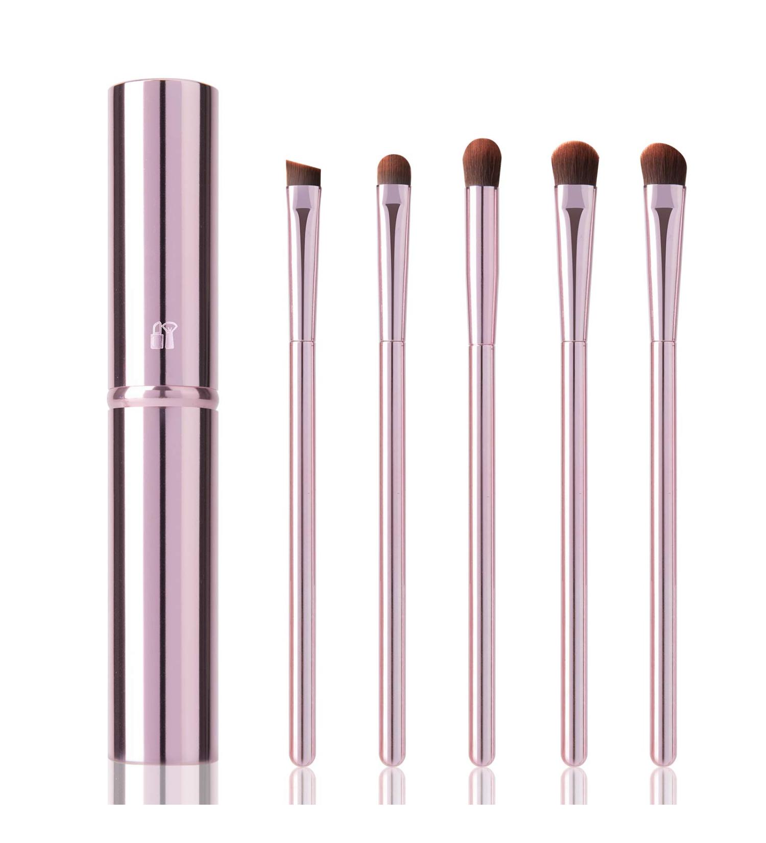 YUESHENNAN 5Pcs Eyeshadow Brush Set - Portable Premium Eye Makeup Brushes (Pink) - Buy Online on SooperMarket.com
