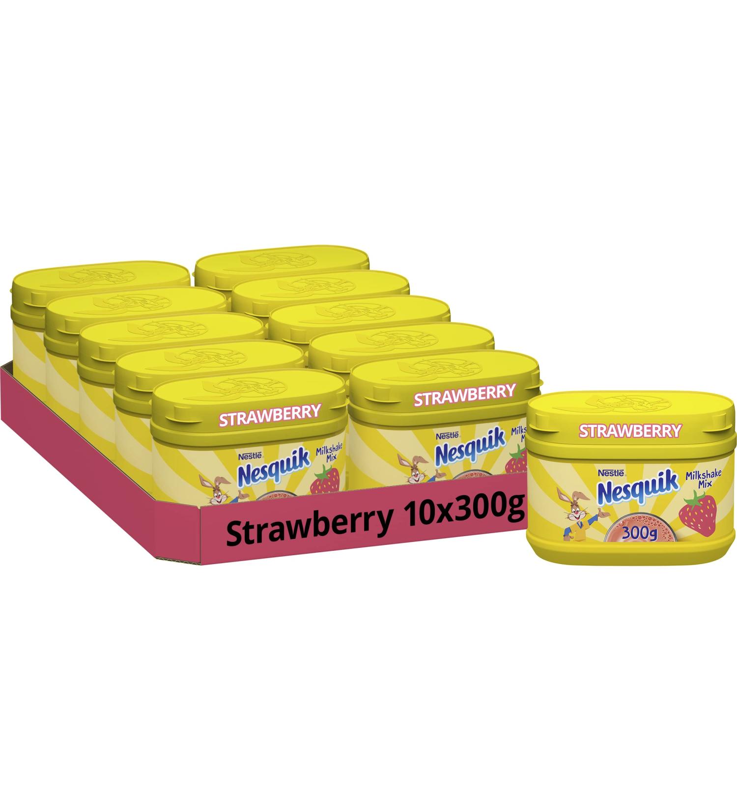 Nesquik Strawberry Powder 300g (Pack of 10) | Delicious Instant Flavor for Kids & Adults | International Shipping Available - Buy Online on SooperMarket.com