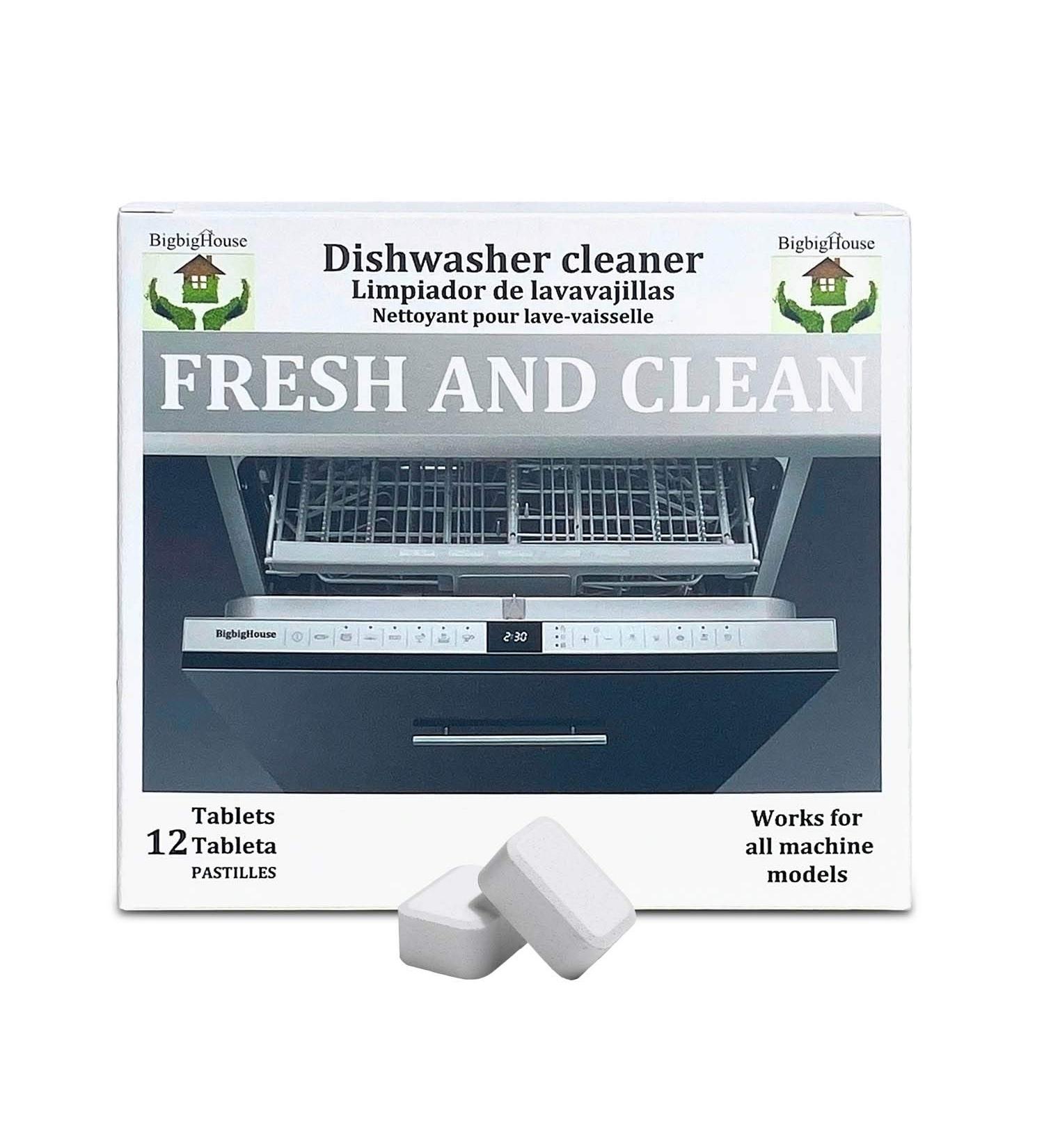 BigbigHouse Eco-Friendly Dishwasher Cleaner & Deodorizer - Removes Hard Water Stains, Detergent Buildup & Grease - 12 Tablets for Sparkling Clean & Sanitary Dishes - Buy Online on SooperMarket.com