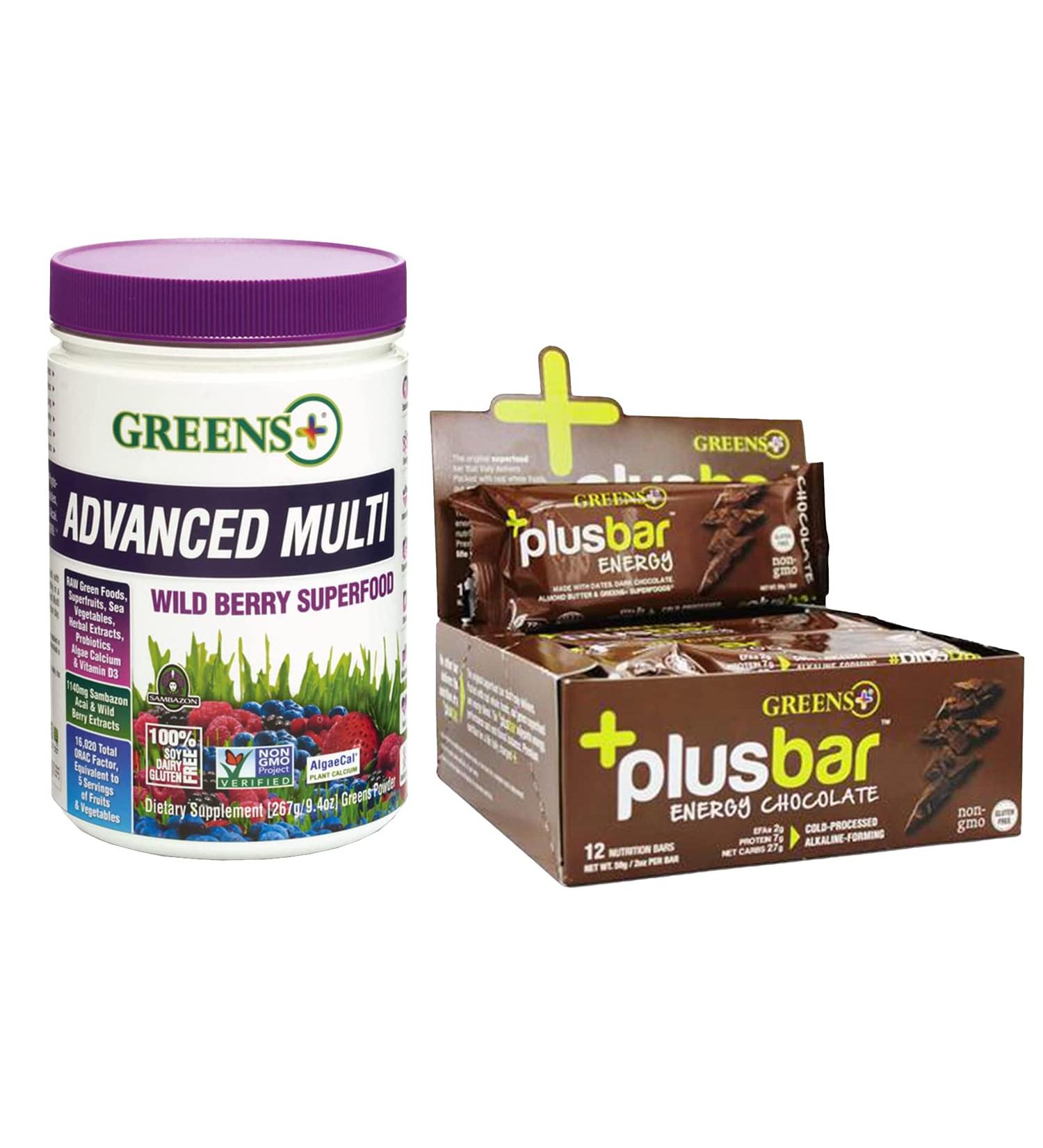 Greens Plus Advanced Multi Wild Berry Superfood Powder - 9.4 oz (267 g) | Nutrient-Rich Blend - Buy Online on SooperMarket.com