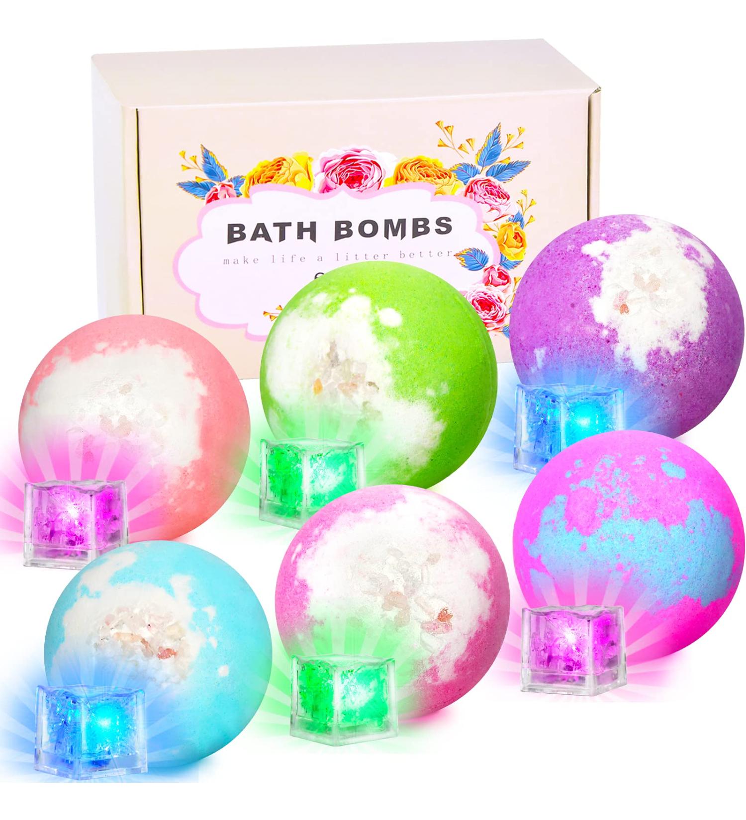 Natural Essential Oil Bath Bombs Gift Set - 6 Pack, 4.3 Ounce - Relaxing Spa Bath with Surprise Inside - Magnesium & Moisturizing - Perfect Women's Gift - Buy Online on SooperMarket.com