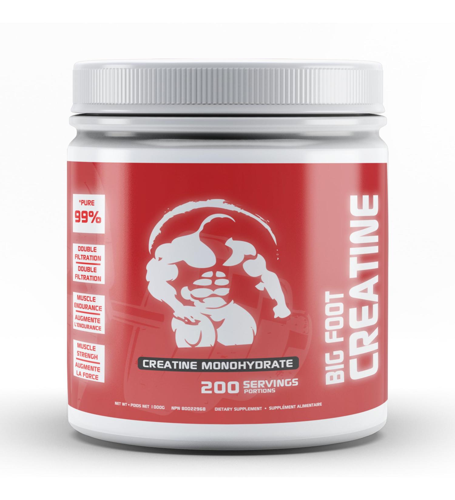 Predator Labs Big Foot Creatine 1000g 200 servings of our 99% pure monohydrate creatine double filtered for optimal absorption and unprecedented results supplement for muscle growth increased strength better energy production and improved athletic perform - Buy Online on SooperMarket.com