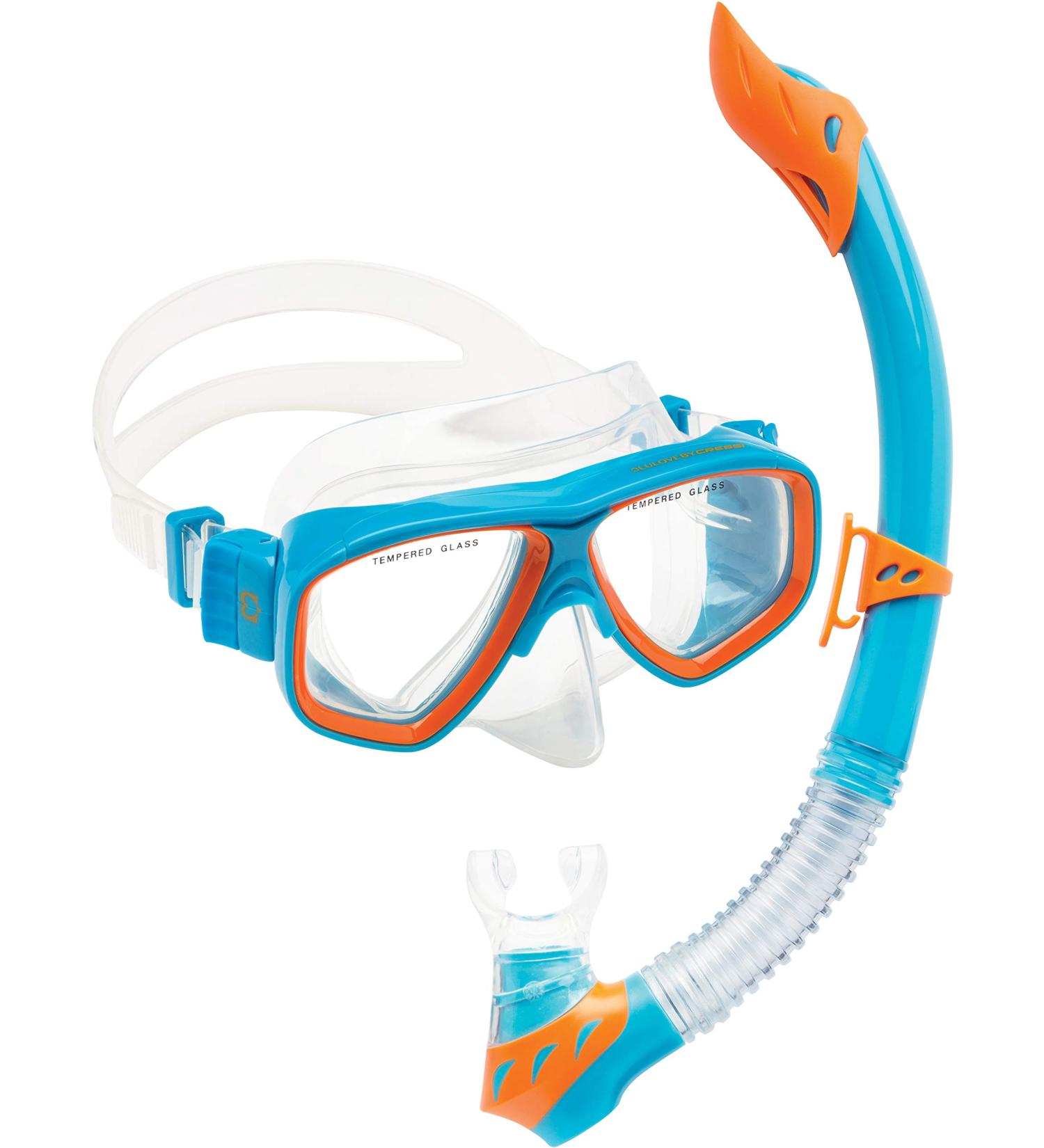 Cressi Kids Snorkeling Kit for Children (Ages 3-8) | Rocks Combo | Blue/Orange - Buy Online on SooperMarket.com
